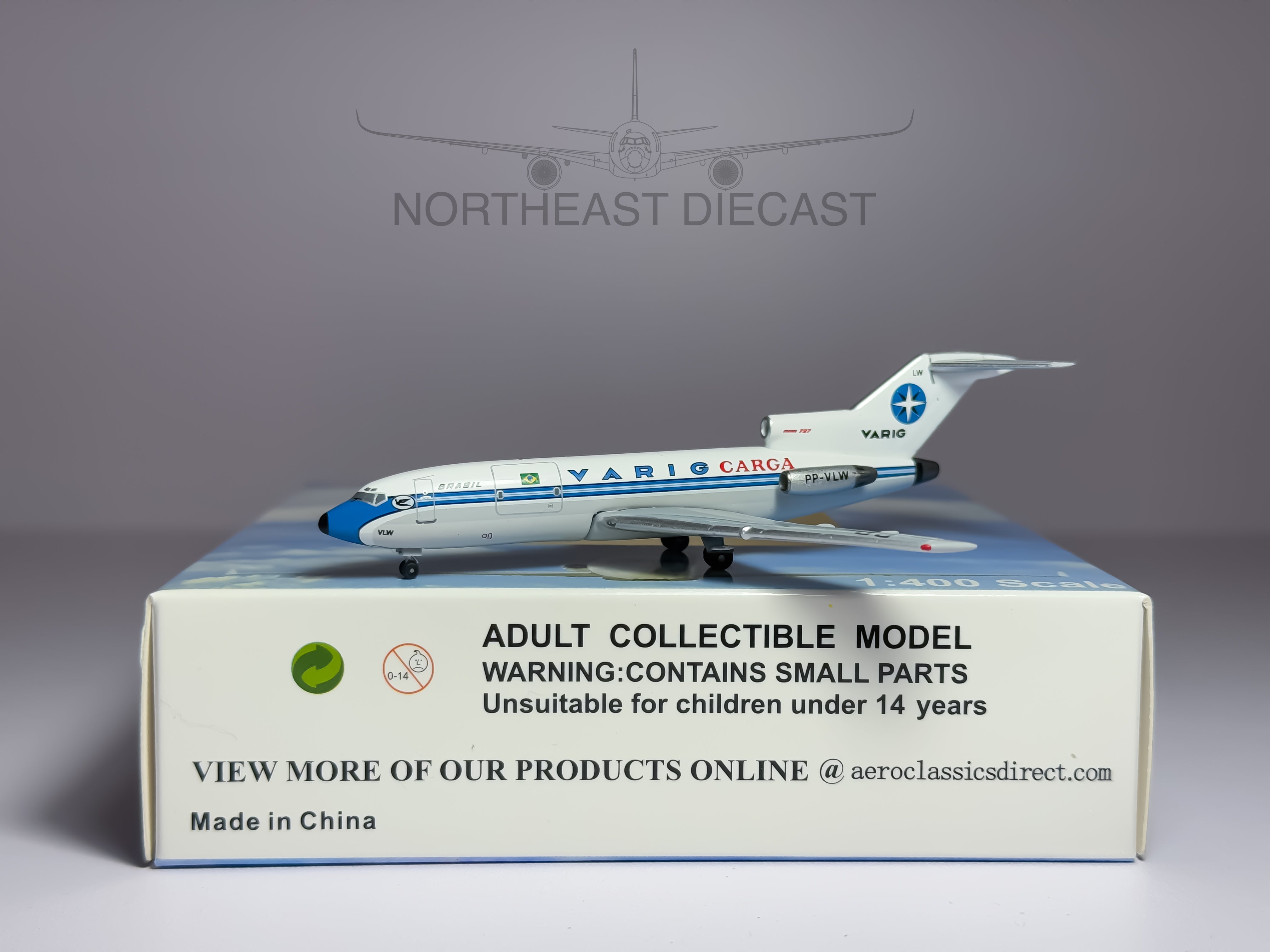 VARIG Cargo Boeing 727-100F 1:400 Aeroclassics PP-VLW (AC411353)