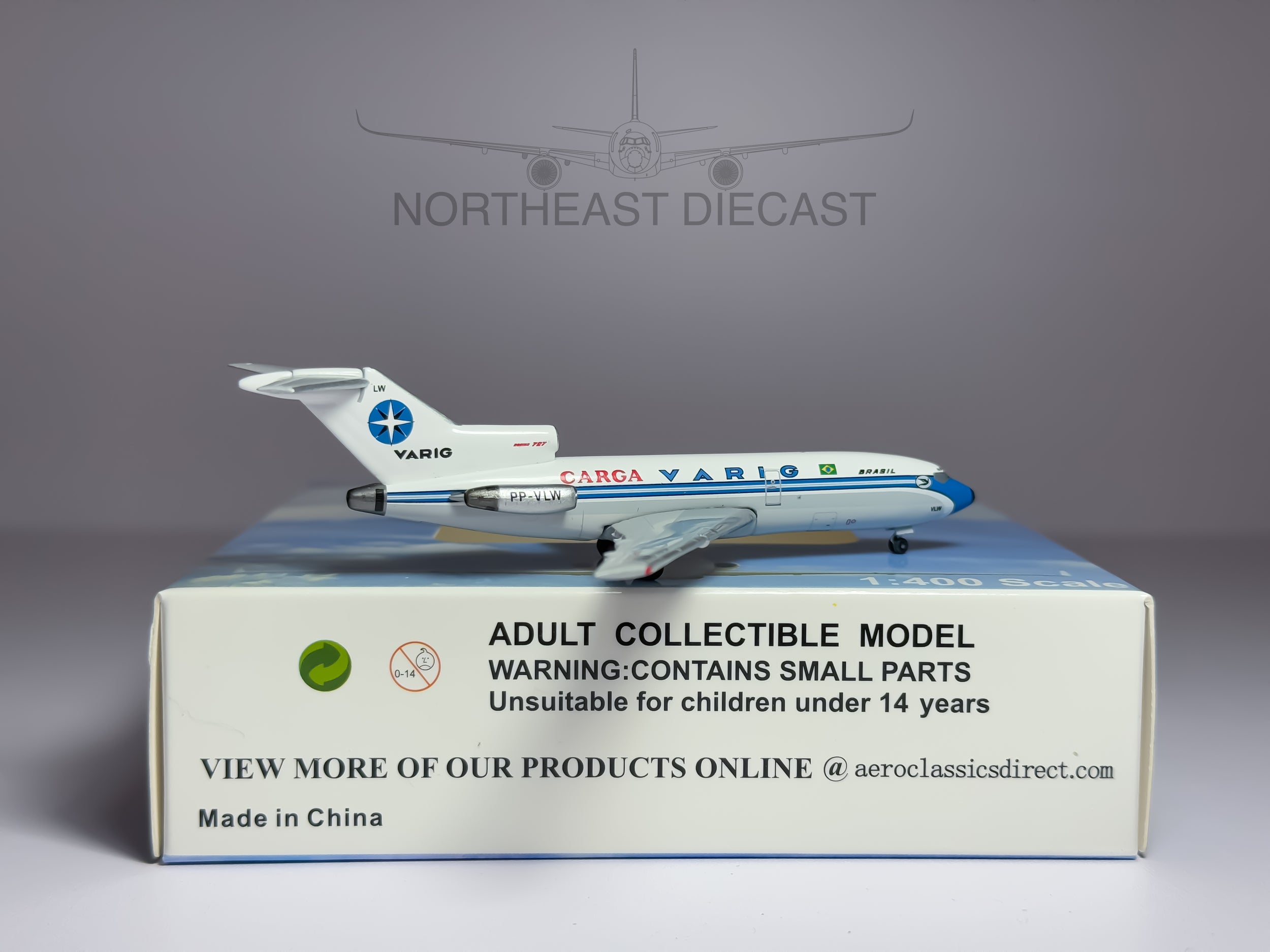 VARIG Cargo Boeing 727-100F 1:400 Aeroclassics PP-VLW (AC411353)