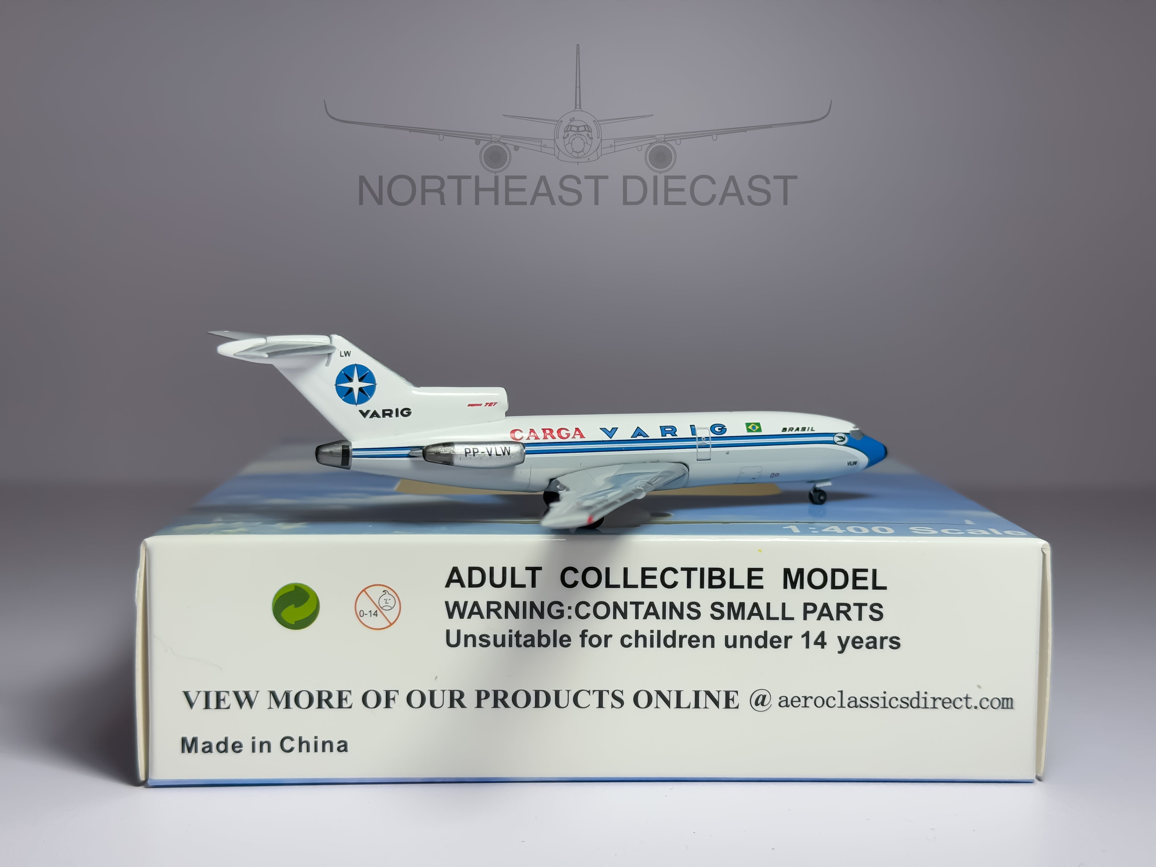 VARIG Cargo Boeing 727-100F 1:400 Aeroclassics PP-VLW (AC411353)