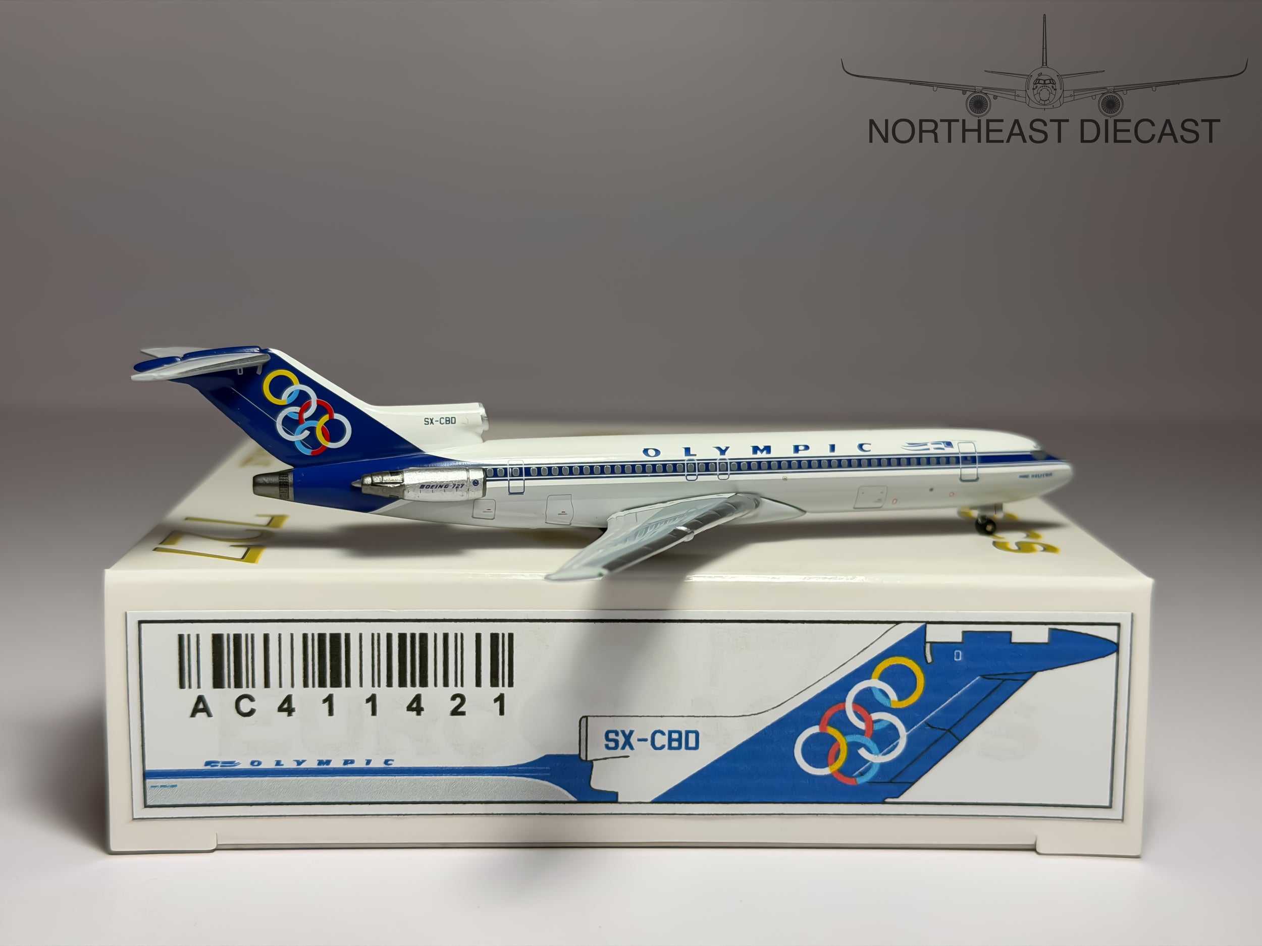 Olympic Airways Boeing 727-200 1:400 Aeroclassics SX-CBD (AC411421)