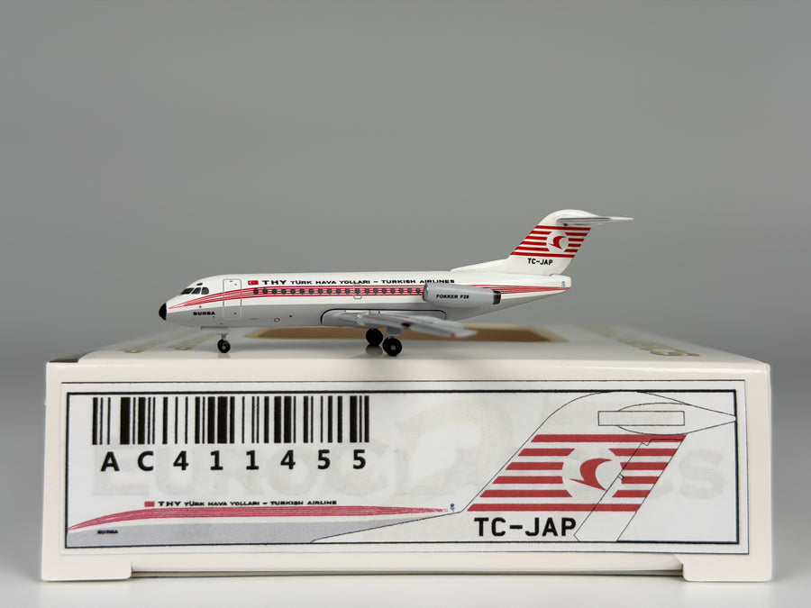 Turkish Airlines Fokker F-28 1:400 Aeroclassics TC-JAP (AC411455)