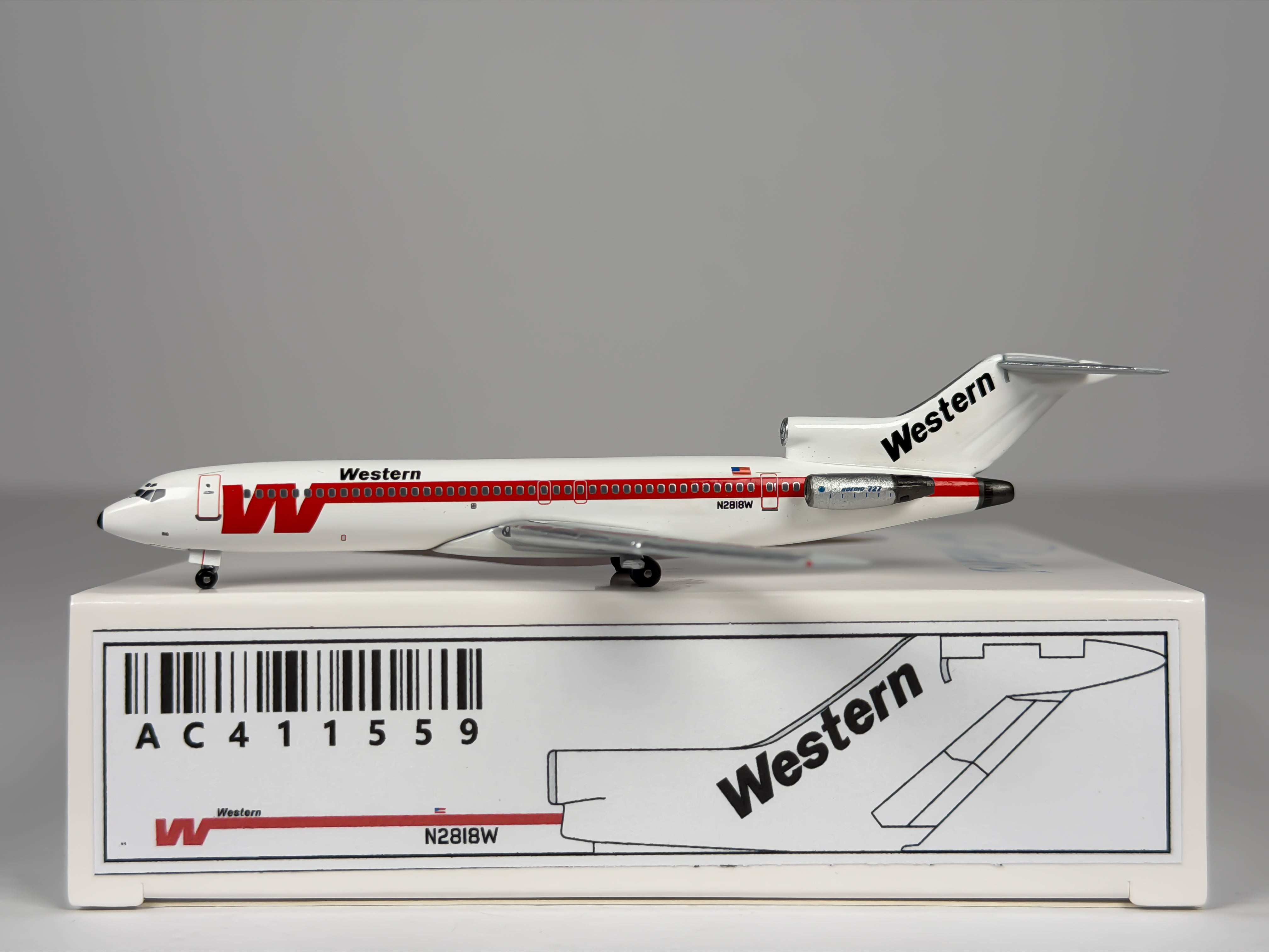 Western Airlines Boeing 727-200 1:400 Aeroclassics N4818W (AC411559)