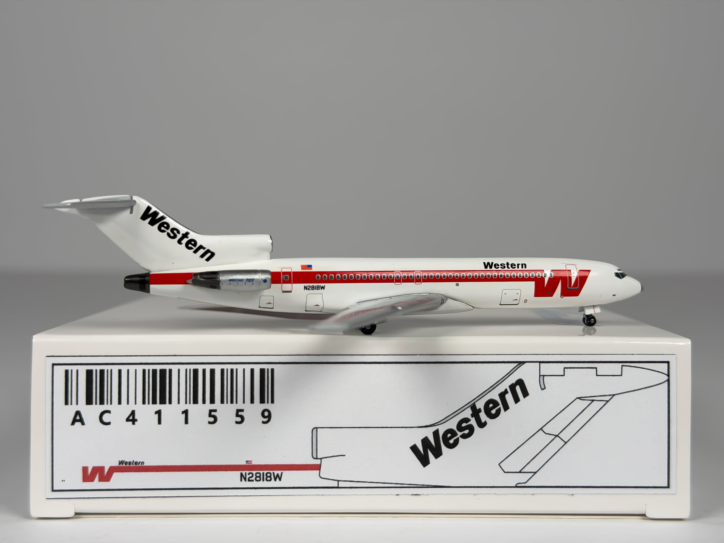 Western Airlines Boeing 727-200 1:400 Aeroclassics N4818W (AC411559)