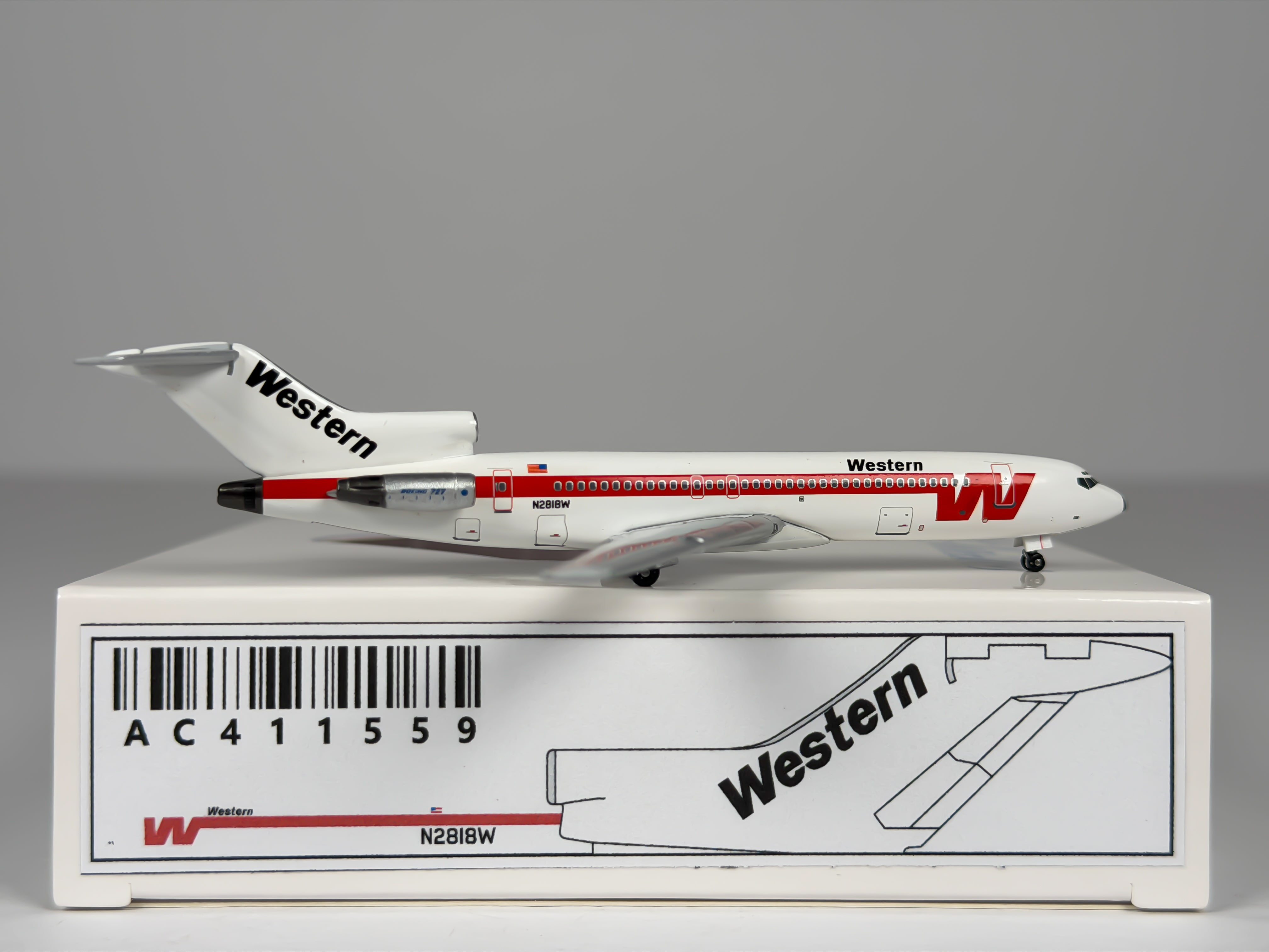 Western Airlines Boeing 727-200 1:400 Aeroclassics N4818W (AC411559)
