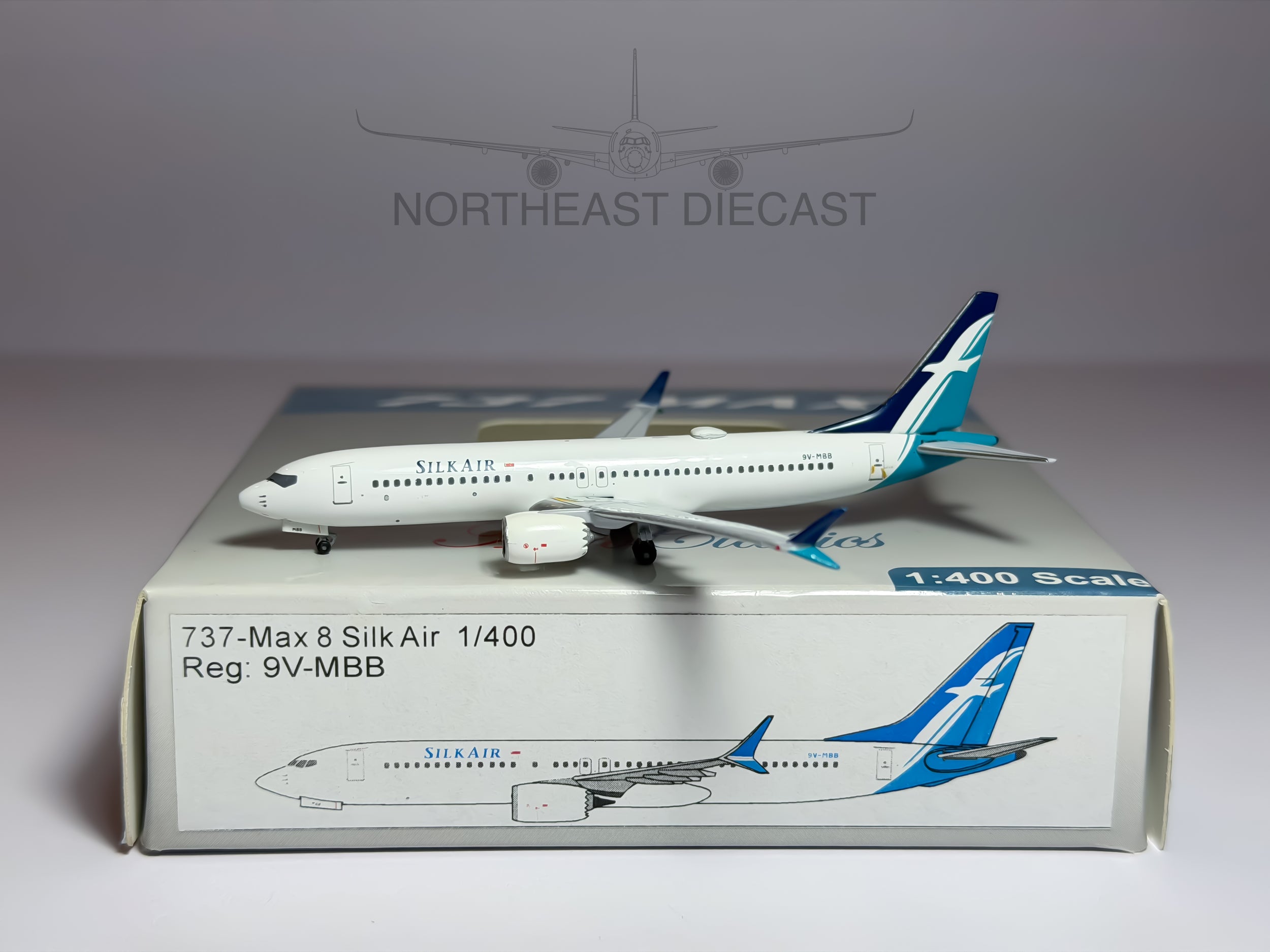 SilkAir Boeing 737 MAX 8 1:400 Aeroclassics 9V-MBB (AC419307)