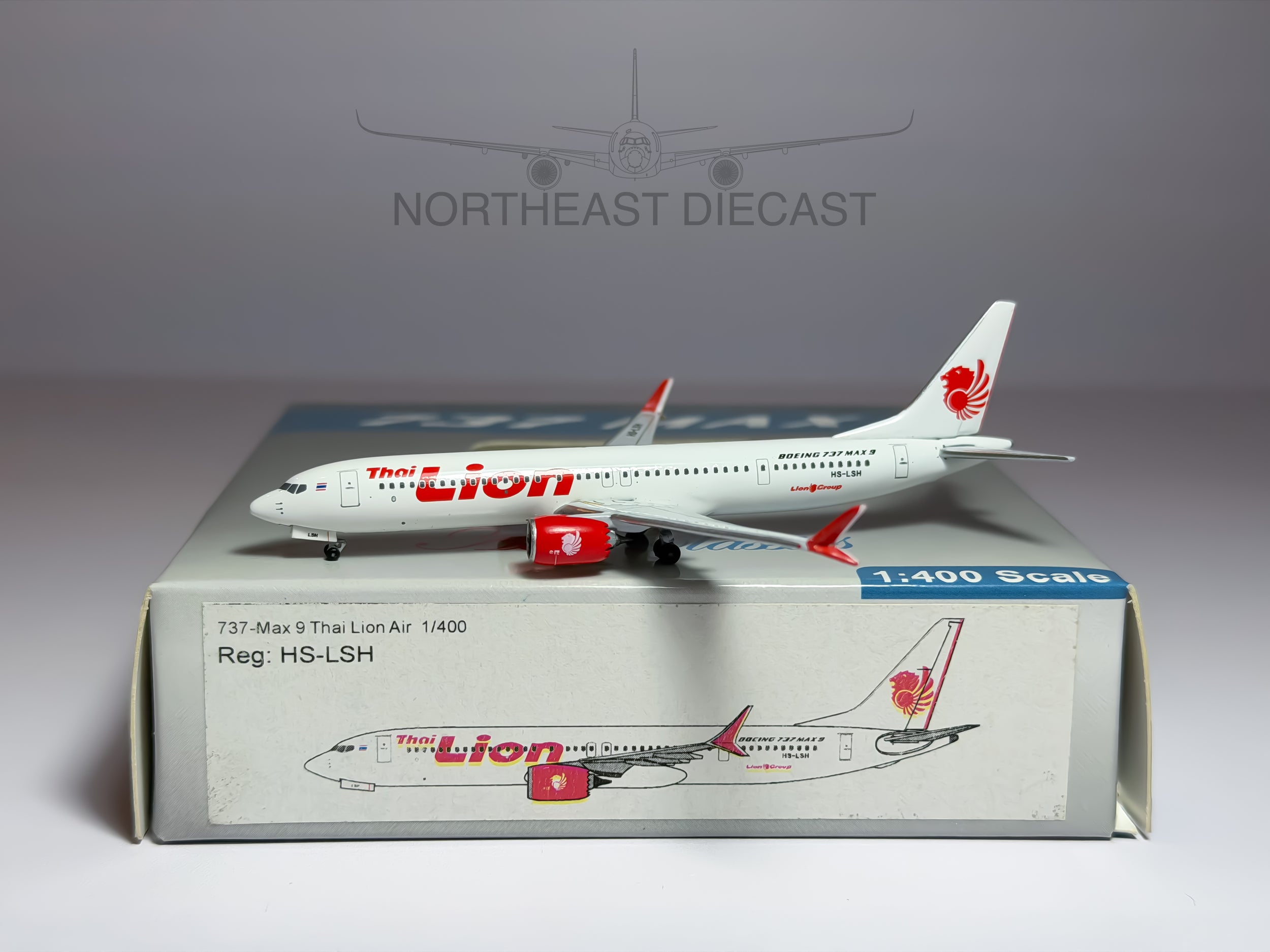 Thai Lion Air Boeing 737 MAX 9 1:400 Aeroclassics HS-LSH (AC419312)