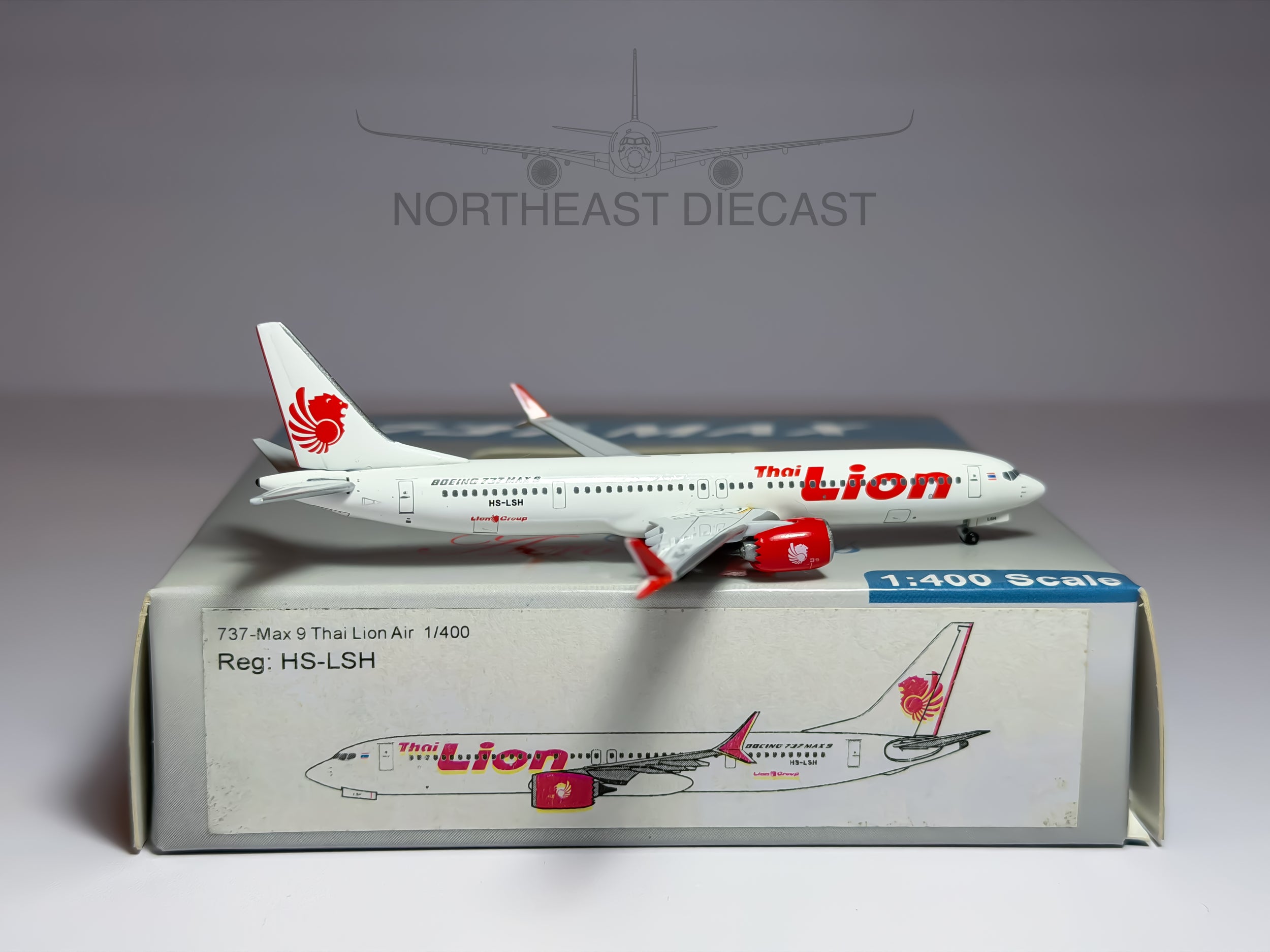 Thai Lion Air Boeing 737 MAX 9 1:400 Aeroclassics HS-LSH (AC419312)