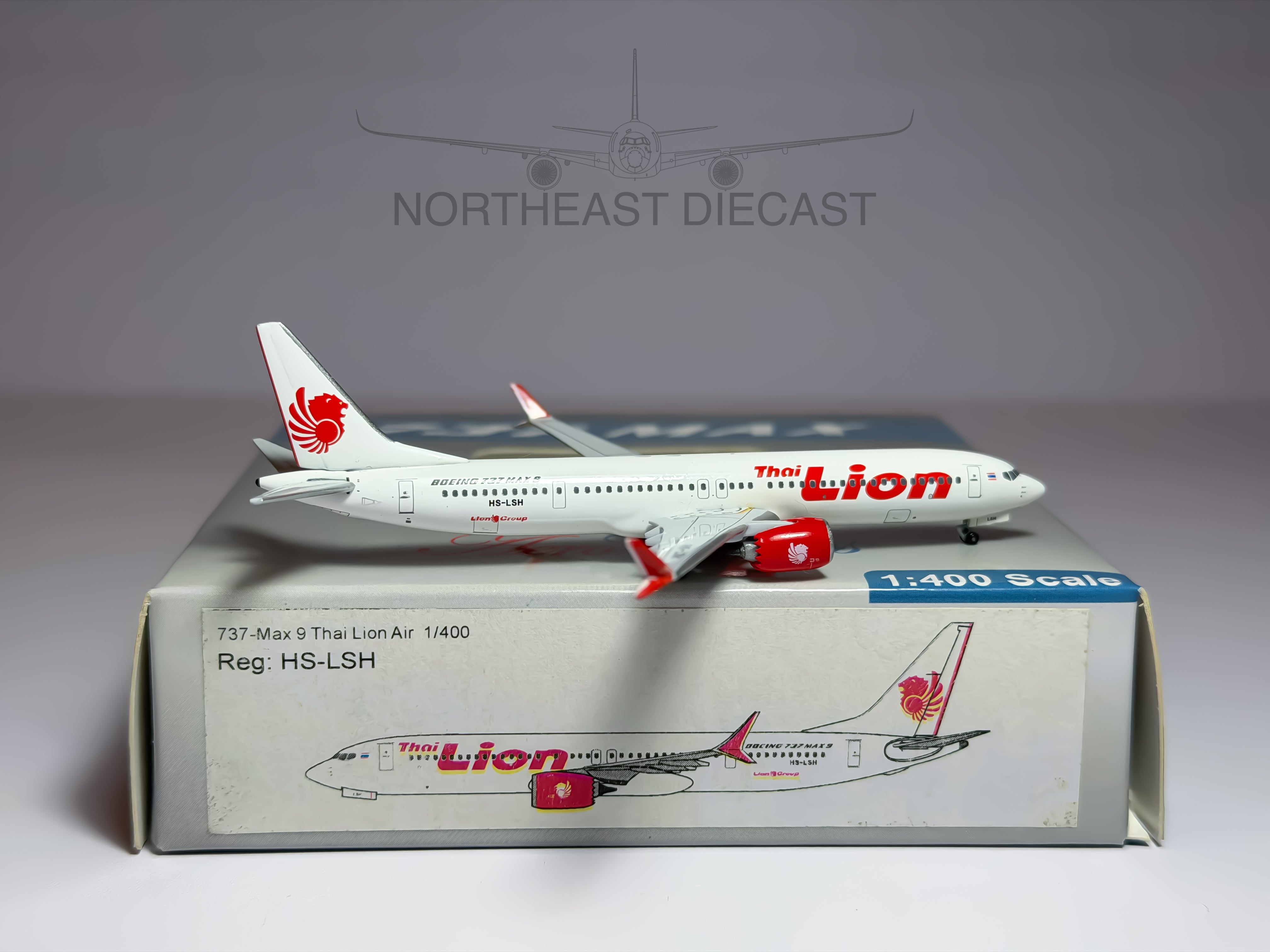 Thai Lion Air Boeing 737 MAX 9 1:400 Aeroclassics HS-LSH (AC419312)