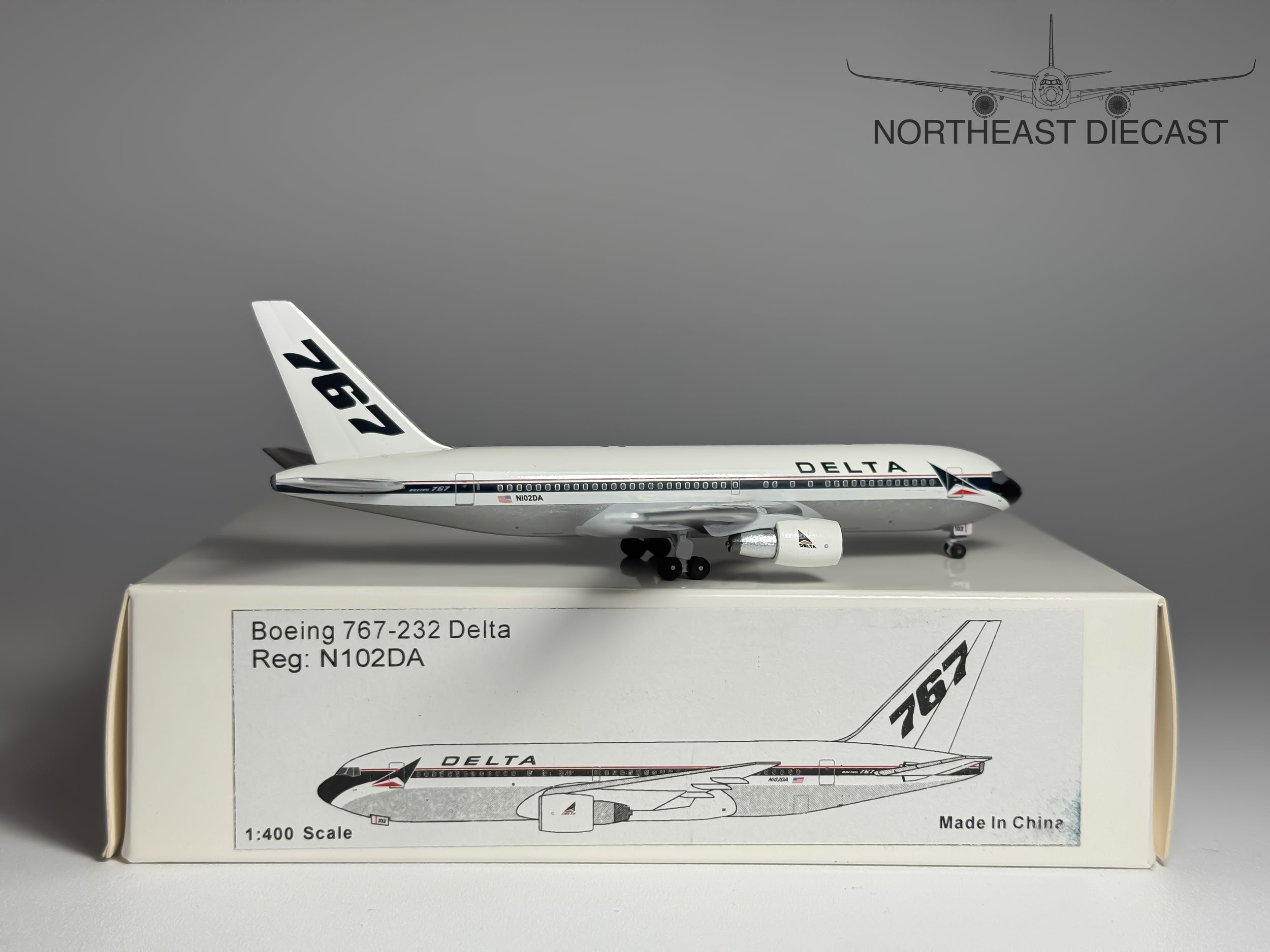 Delta Air Lines Boeing 767-200 1:400 Aeroclassics N102DA (AC419398)