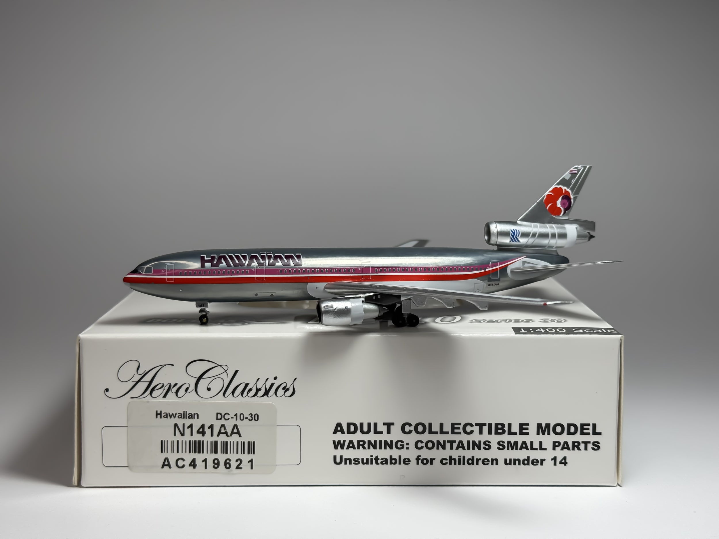 Hawaiian Airlines McDonnell Douglas DC-10-30 1:400 Aeroclassics N141AA (AC419621)