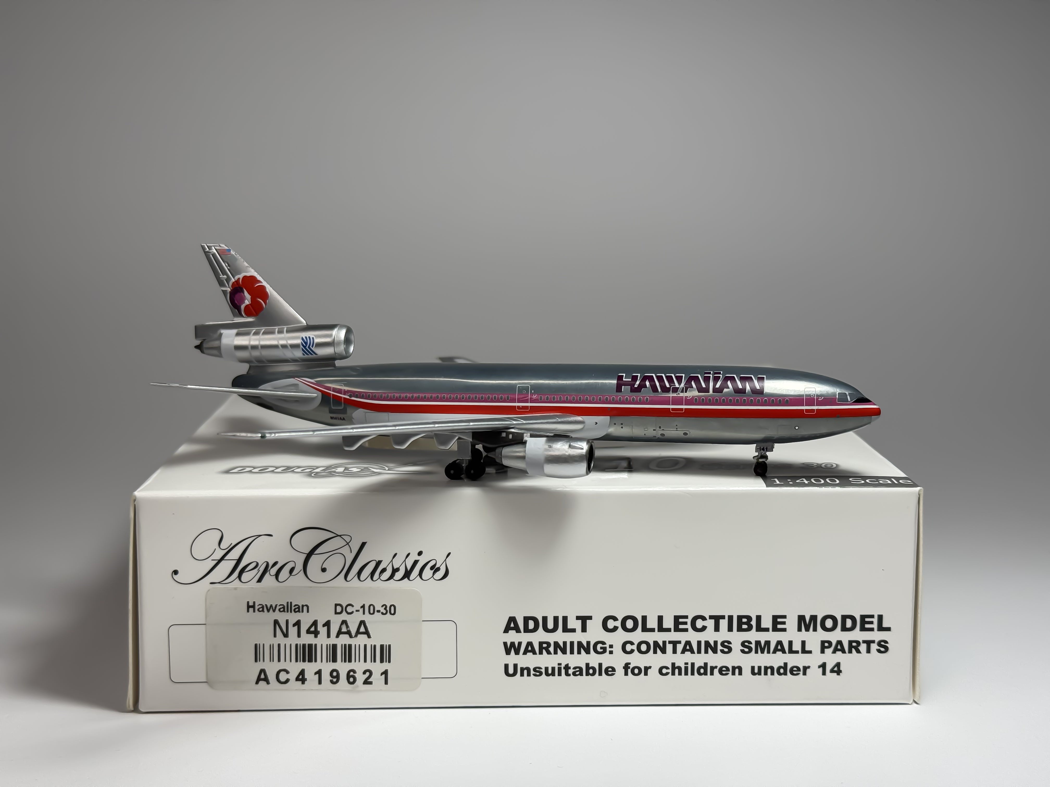 Hawaiian Airlines McDonnell Douglas DC-10-30 1:400 Aeroclassics N141AA (AC419621)