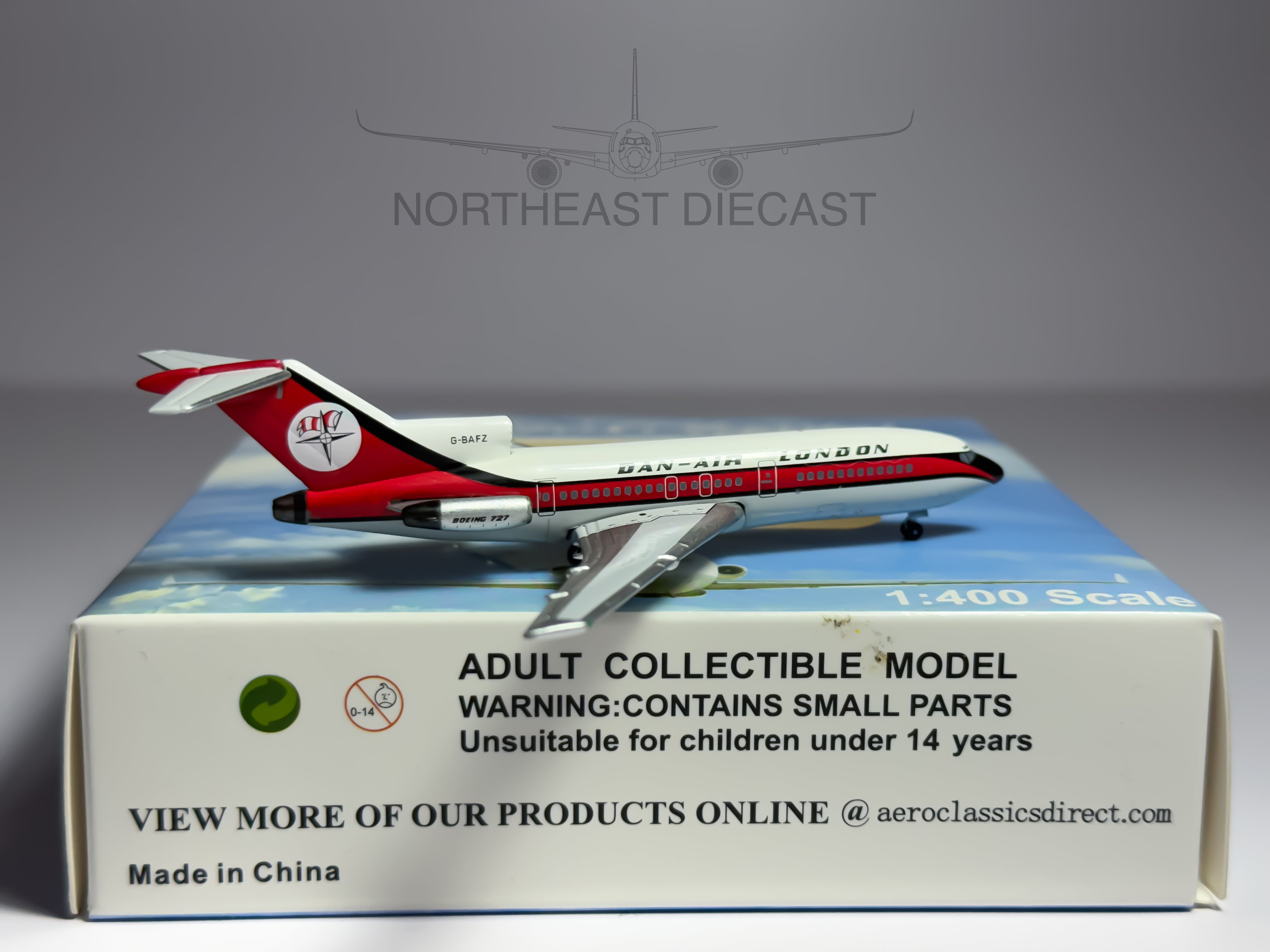Dan-Air London Boeing 727-100 1:400 Aeroclassics G-BAFZ (AC419885)