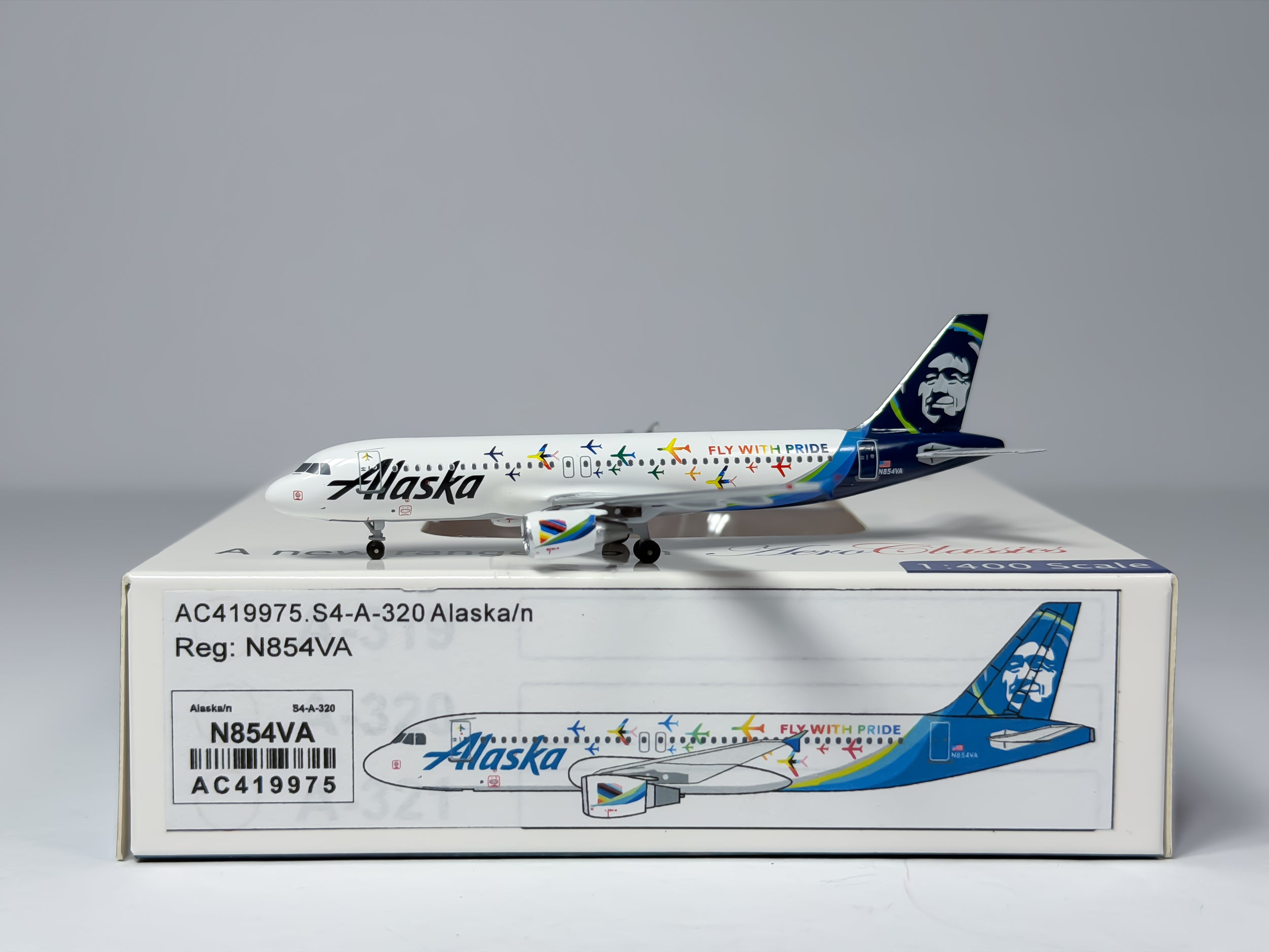 Alaska Airlines Airbus A320 1:400 Aeroclassics N854VA (AC419975)
