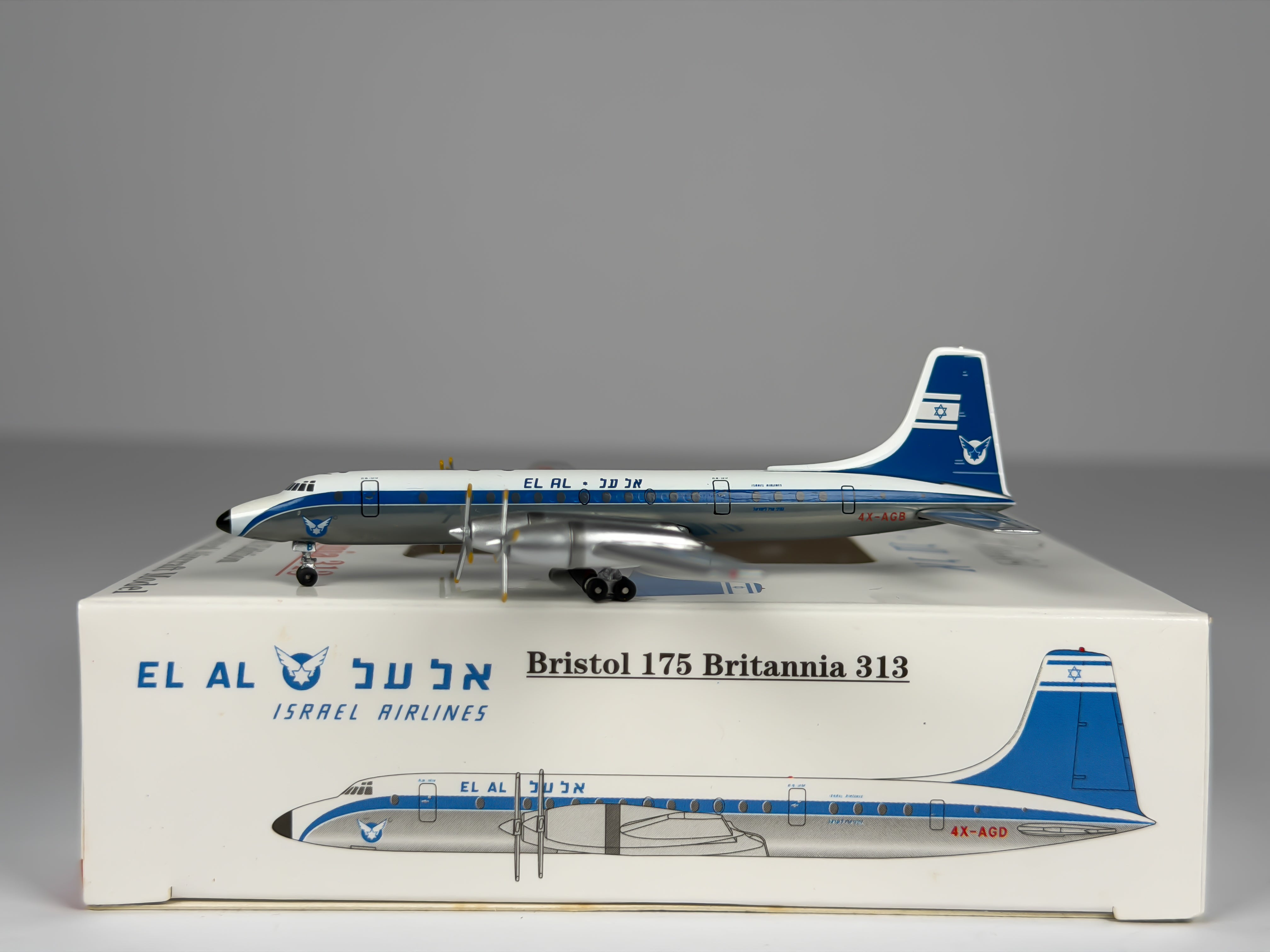El Al Israel Airlines Bristol 175 Britannia 1:400 Aeroclassics 4X-AGB (AC4XAGB)