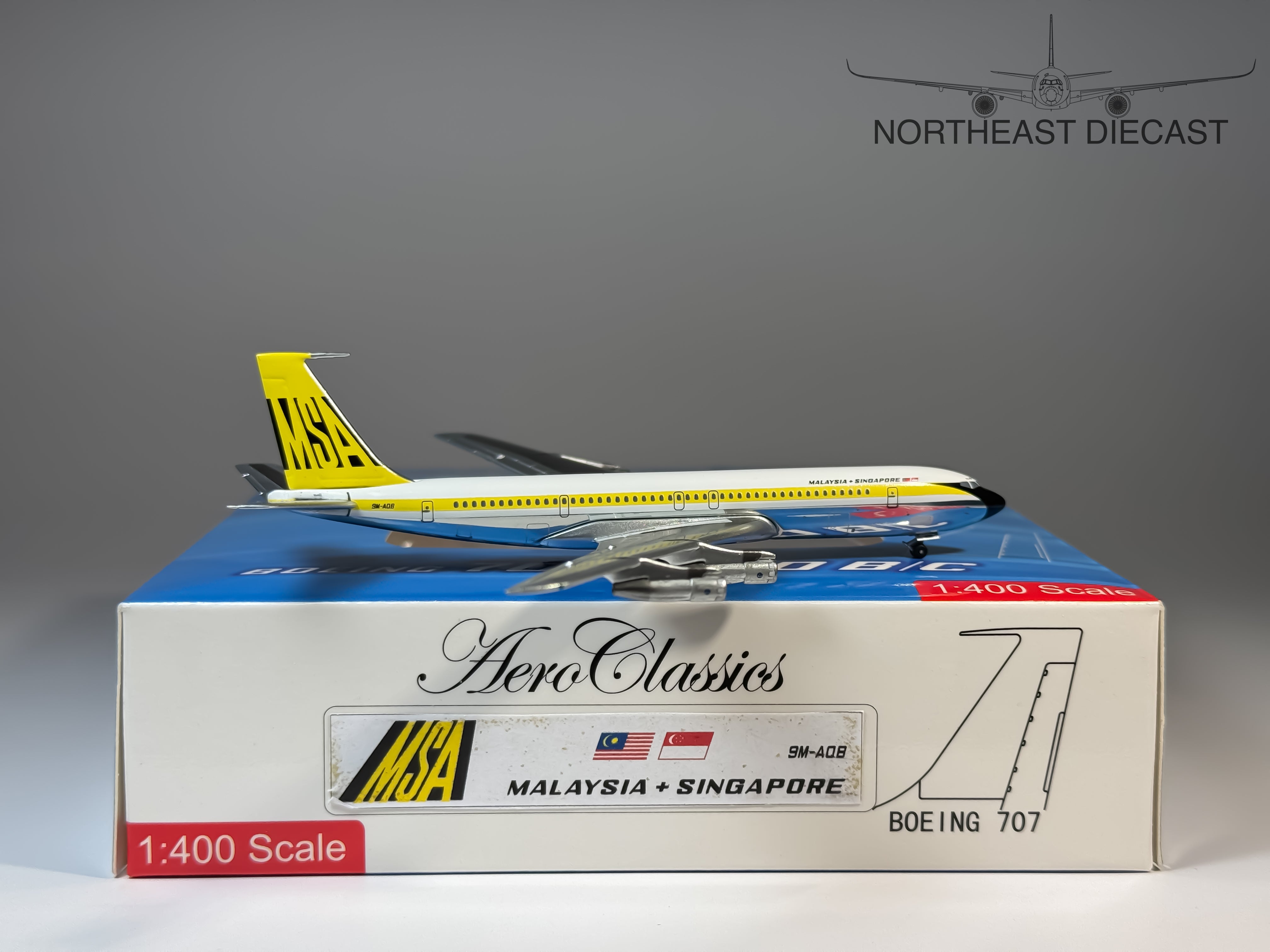 Malaysia & Singapore Boeing 707-320 1:400 Aeroclassics 9M-AQB (AC9MAQB)
