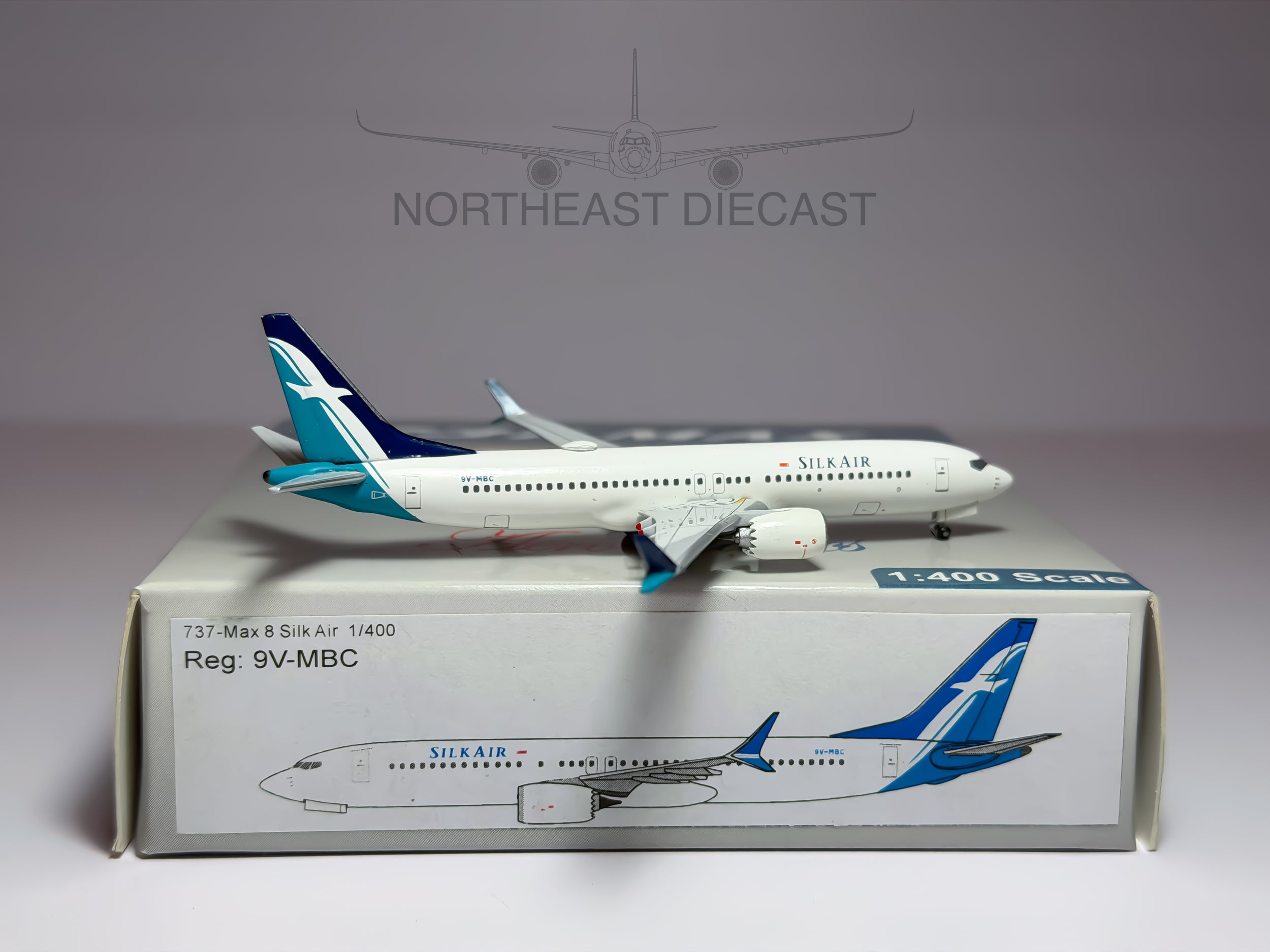 Silkair Boeing 737 MAX 8 1:400 Aeroclassics 9V-MBC (AC9VMBC)