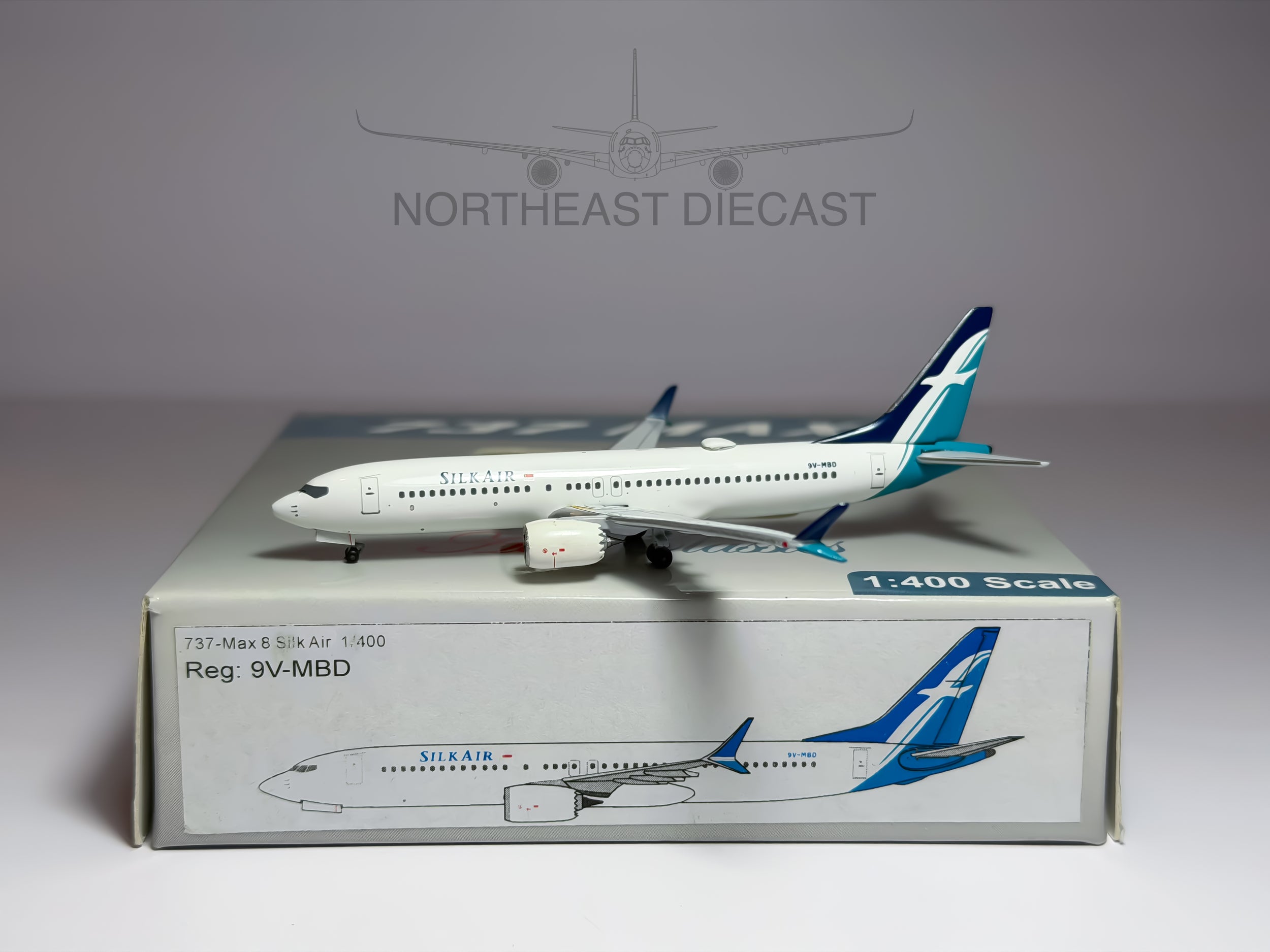 Silkair Boeing 737 MAX 8 1:400 Aeroclassics 9V-MBD (AC9VMBD)