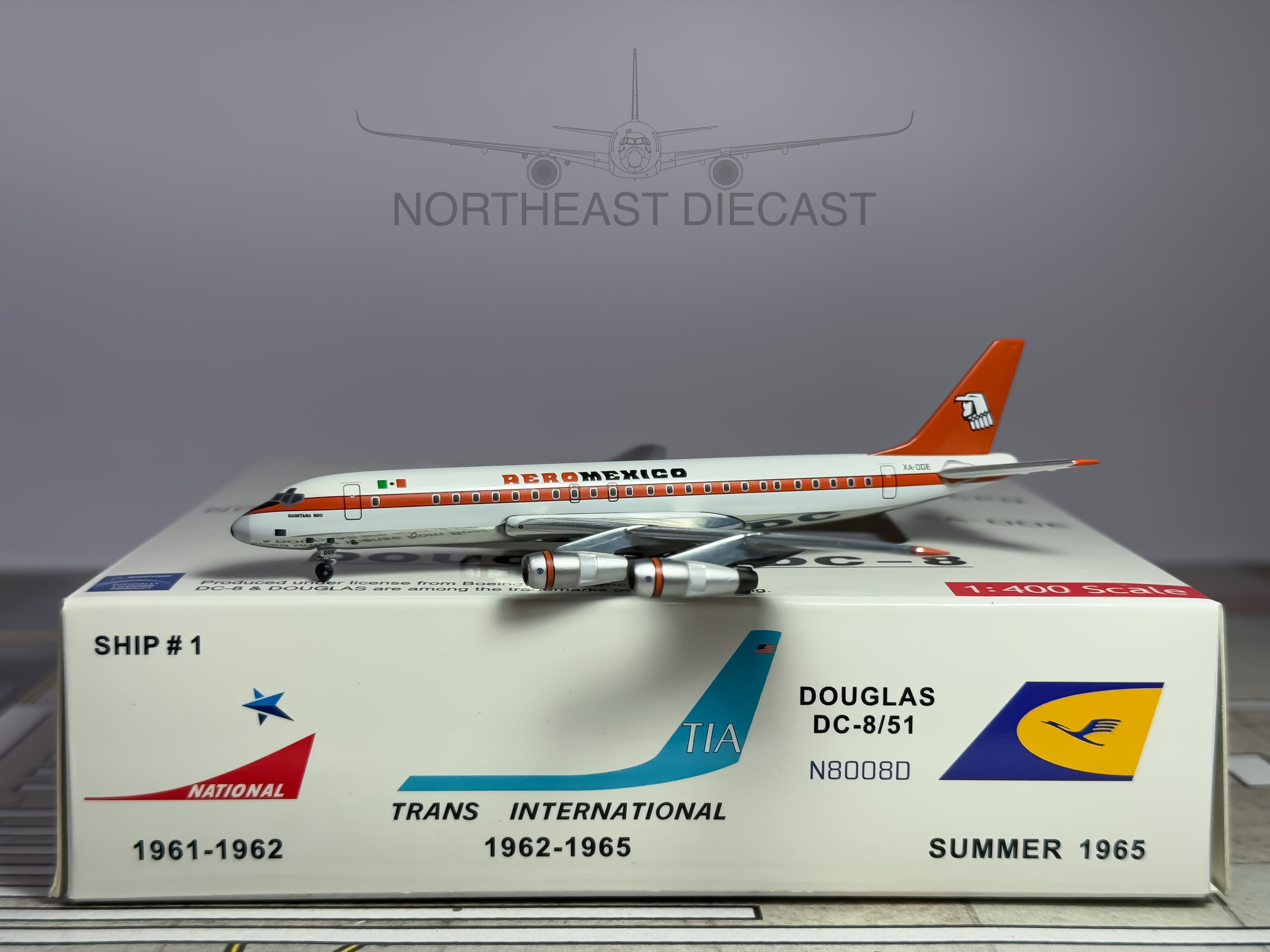 Aeromexico Douglas DC-8-50 1:400 Aeroclassics XA-DOE (ACAMX1008A)