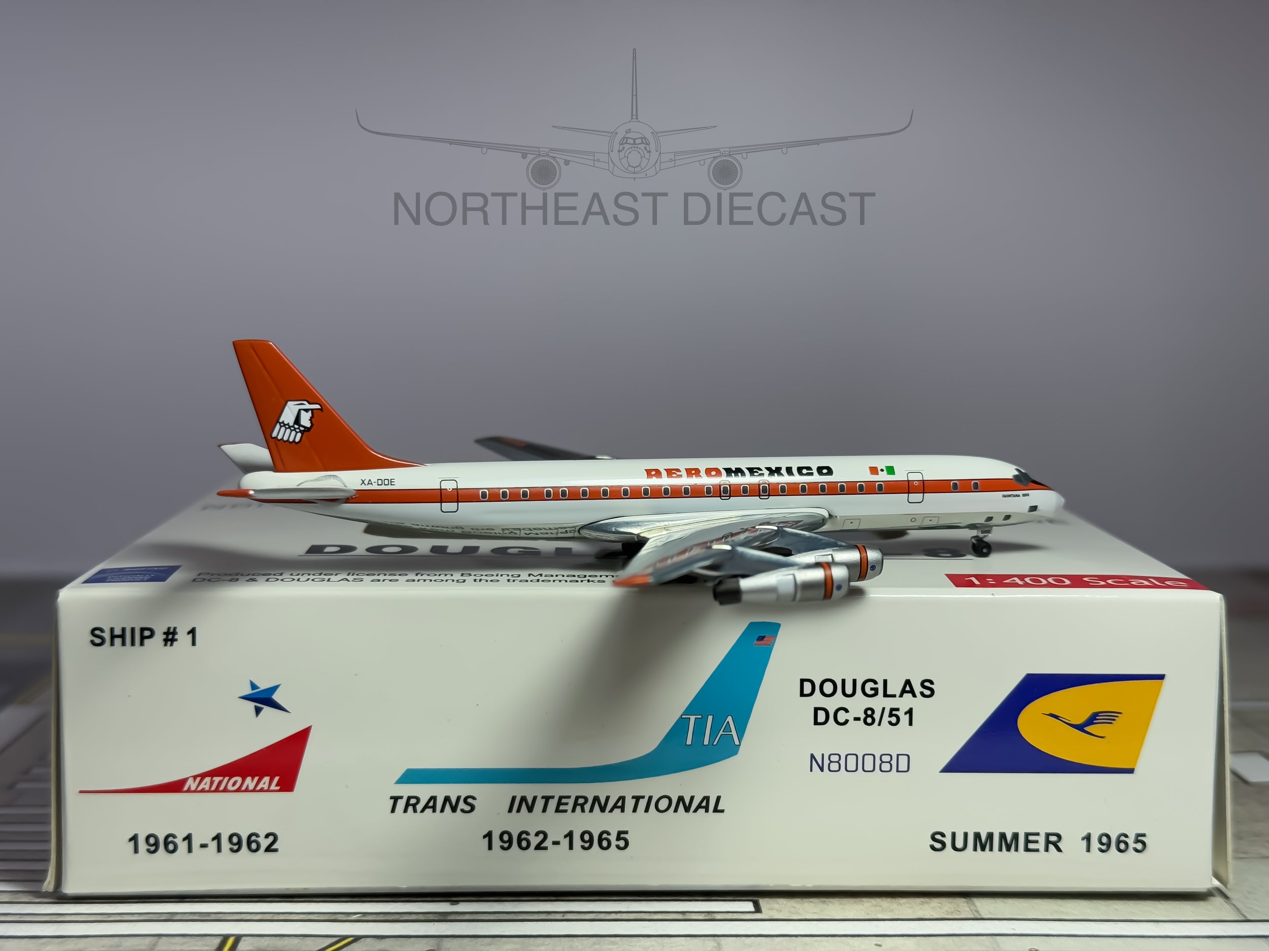 Aeromexico Douglas DC-8-50 1:400 Aeroclassics XA-DOE (ACAMX1008A)