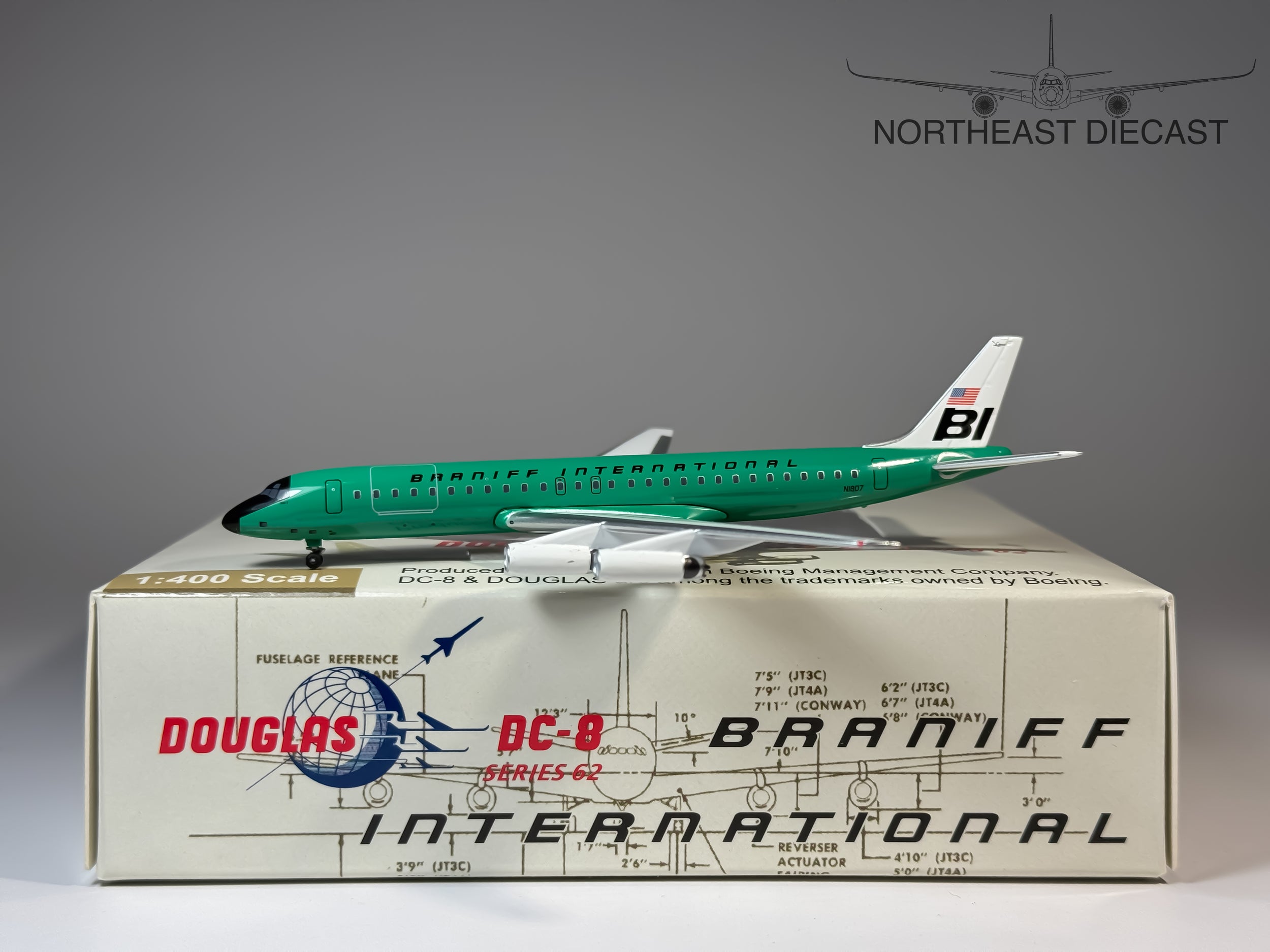 Braniff International Douglas DC-8-62 1:400 Aeroclassics N1807 (ACBNF0508)