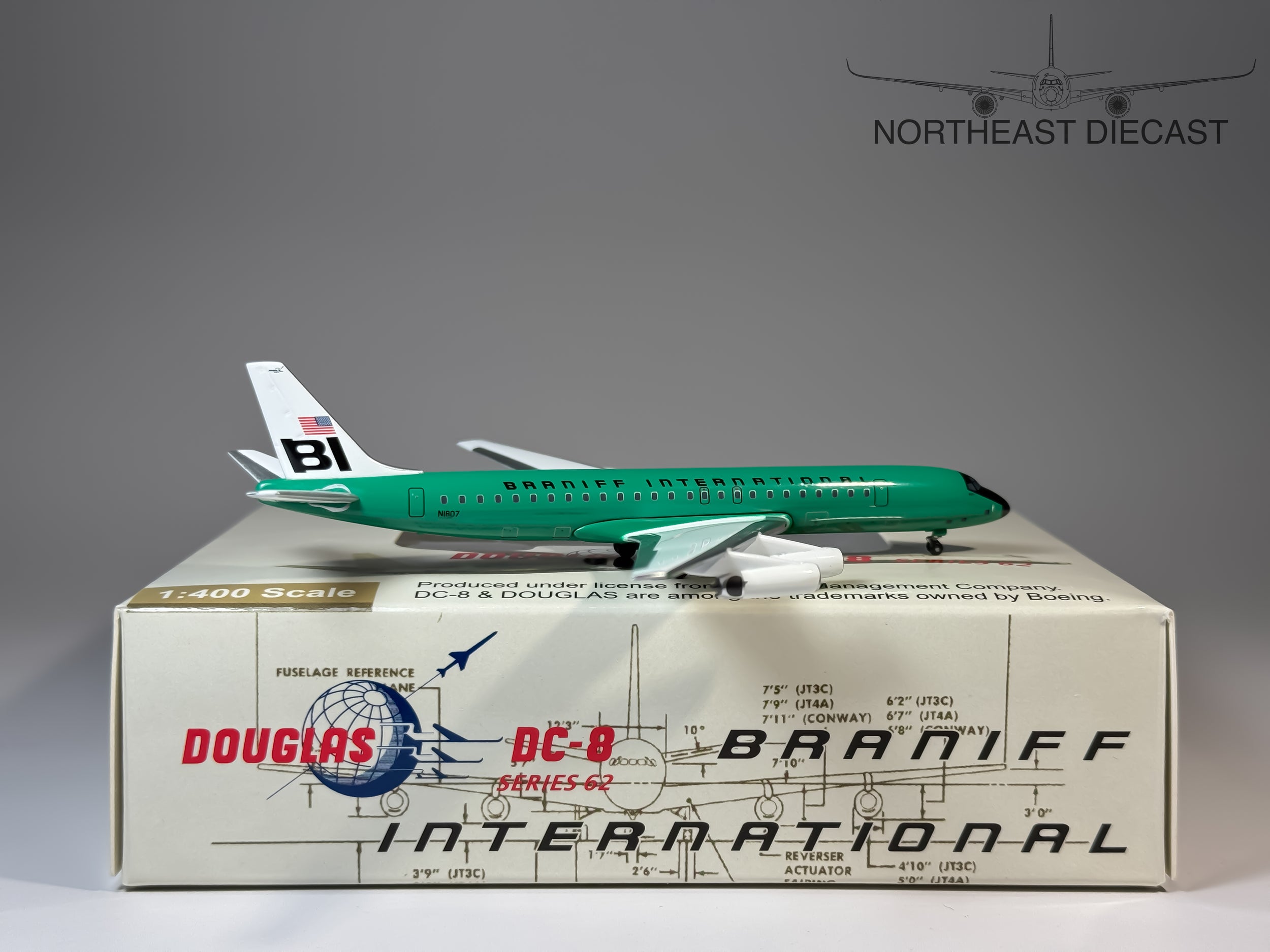 Braniff International Douglas DC-8-62 1:400 Aeroclassics N1807 (ACBNF0508)