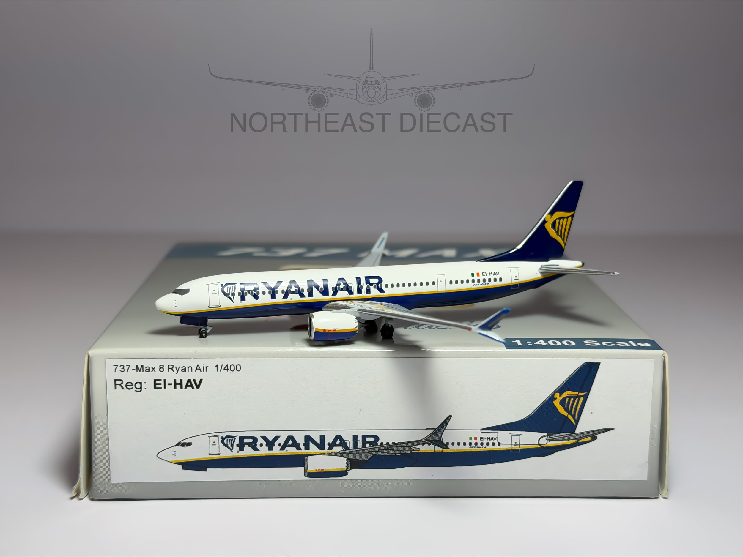 Ryanair Boeing 737 MAX 8 1:400 Aeroclassics EI-HAV (ACEIHAV)