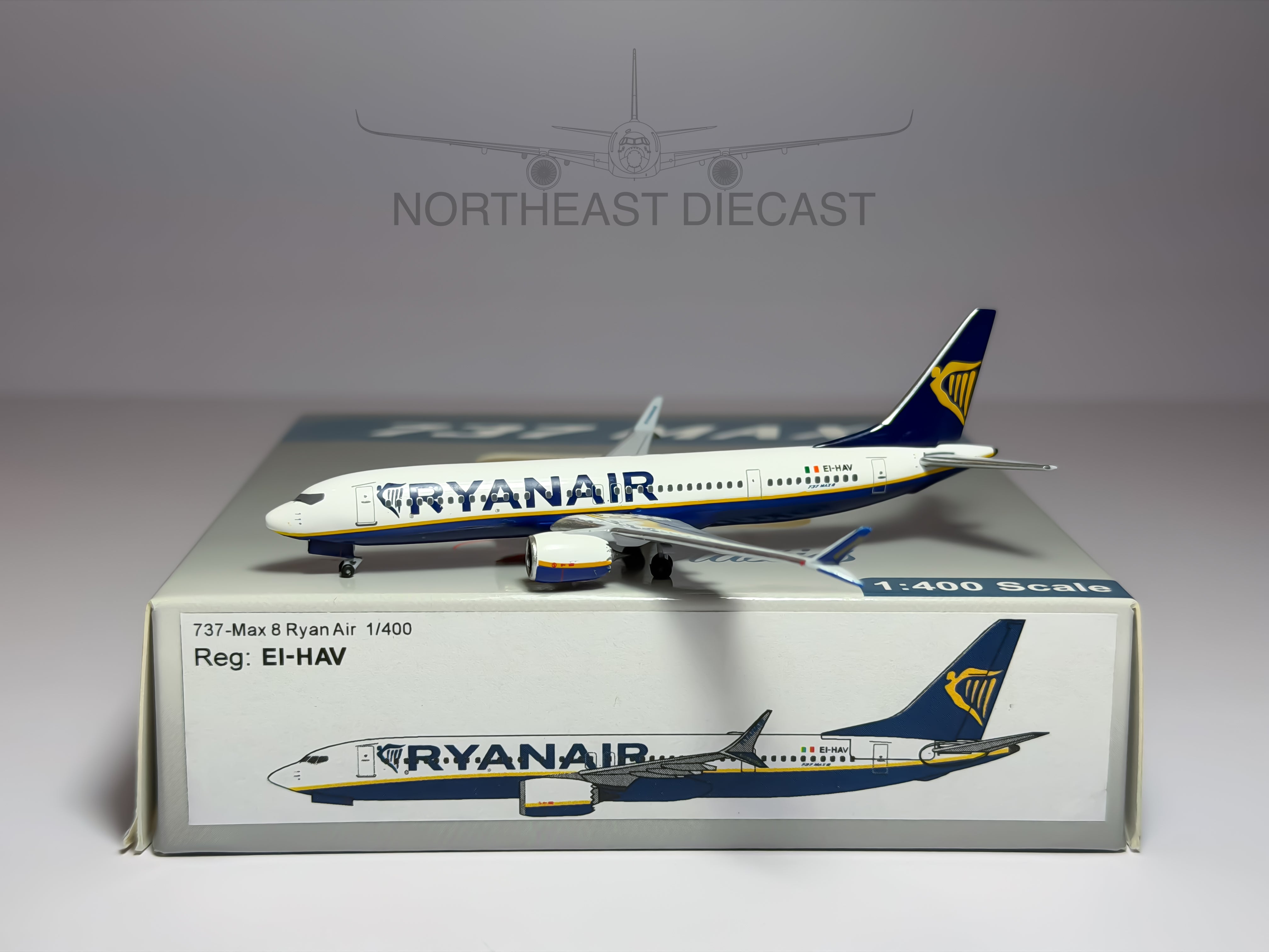 Ryanair Boeing 737 MAX 8 1:400 Aeroclassics EI-HAV (ACEIHAV)