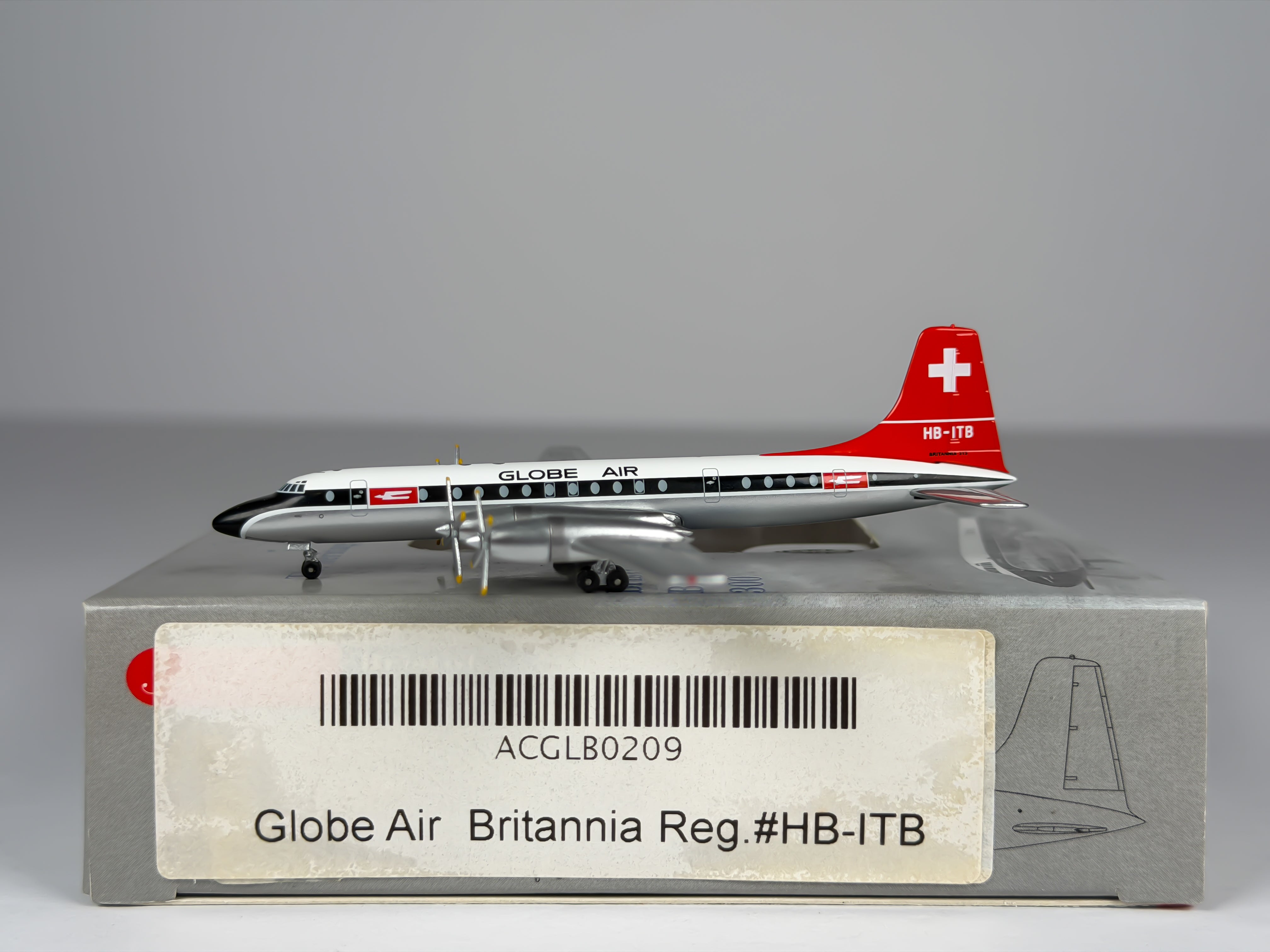Globe Air Bristol 175 Britannia 1:400 Aeroclassics HB-ITB (ACGLB0209)