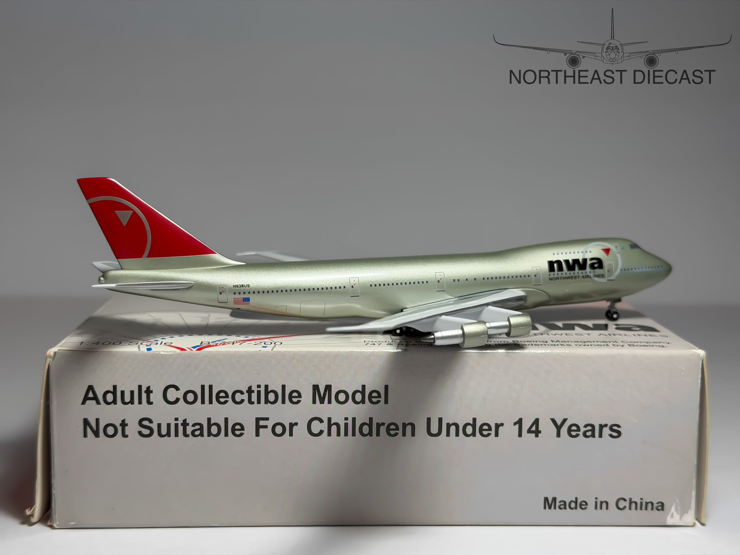 Northwest Airlines Boeing 747-200 1:400 Aeroclassics N638US (ACN638US)