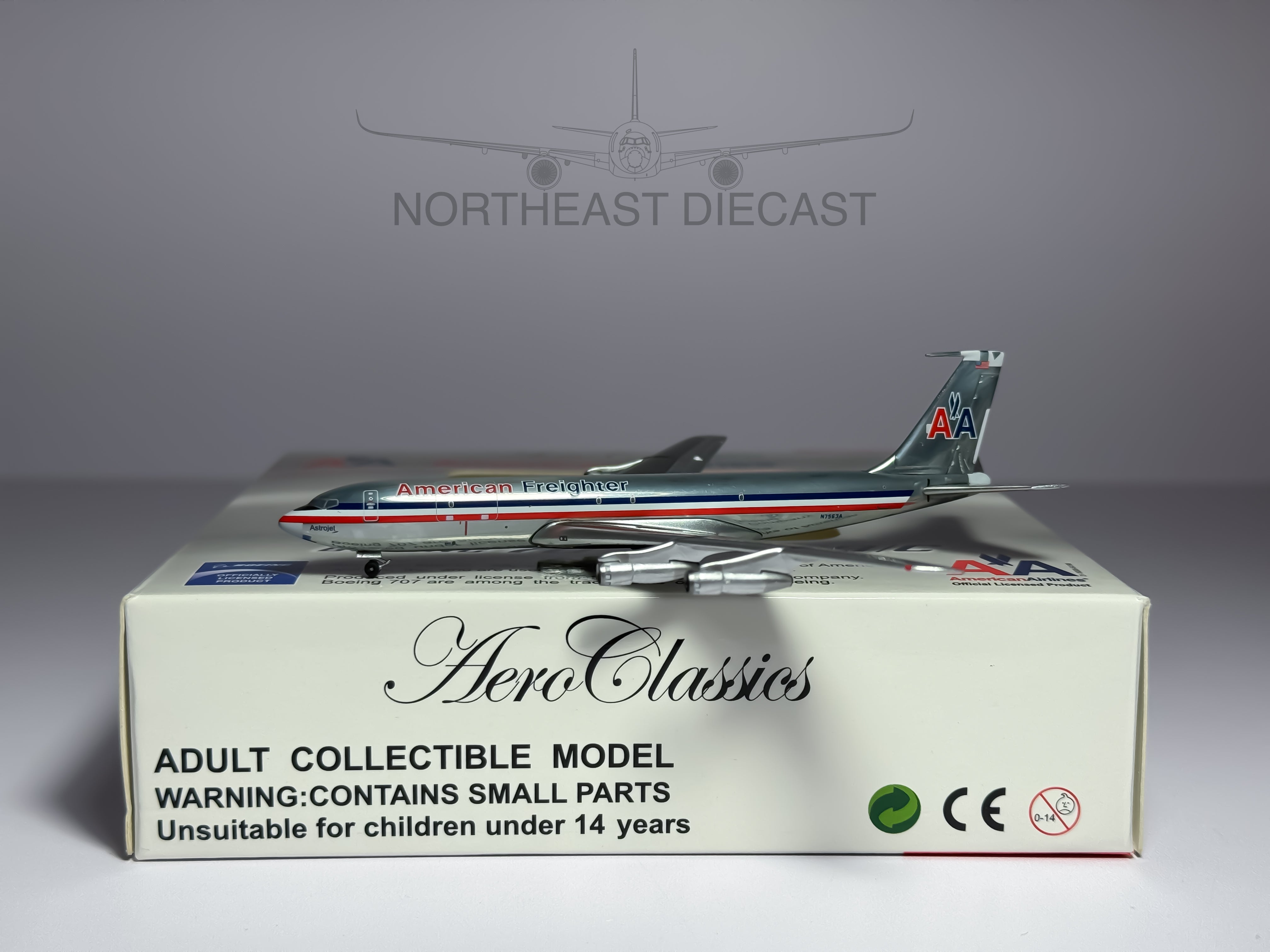 American Freighter Boeing 707-300F 1:400 Aeroclassics N7563A (ACN7563A)