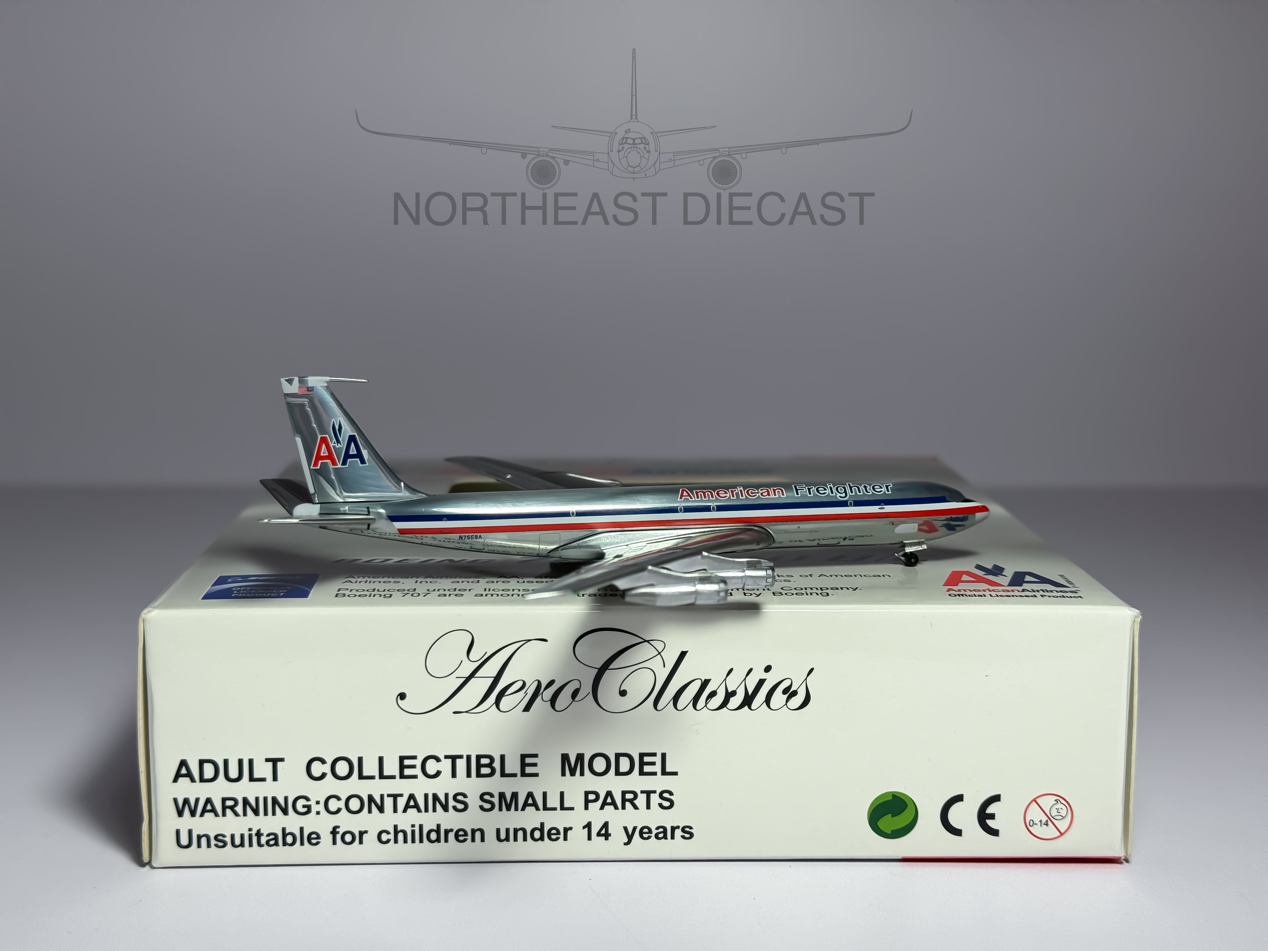 American Freighter Boeing 707-300F 1:400 Aeroclassics N7568A (ACN7568A)
