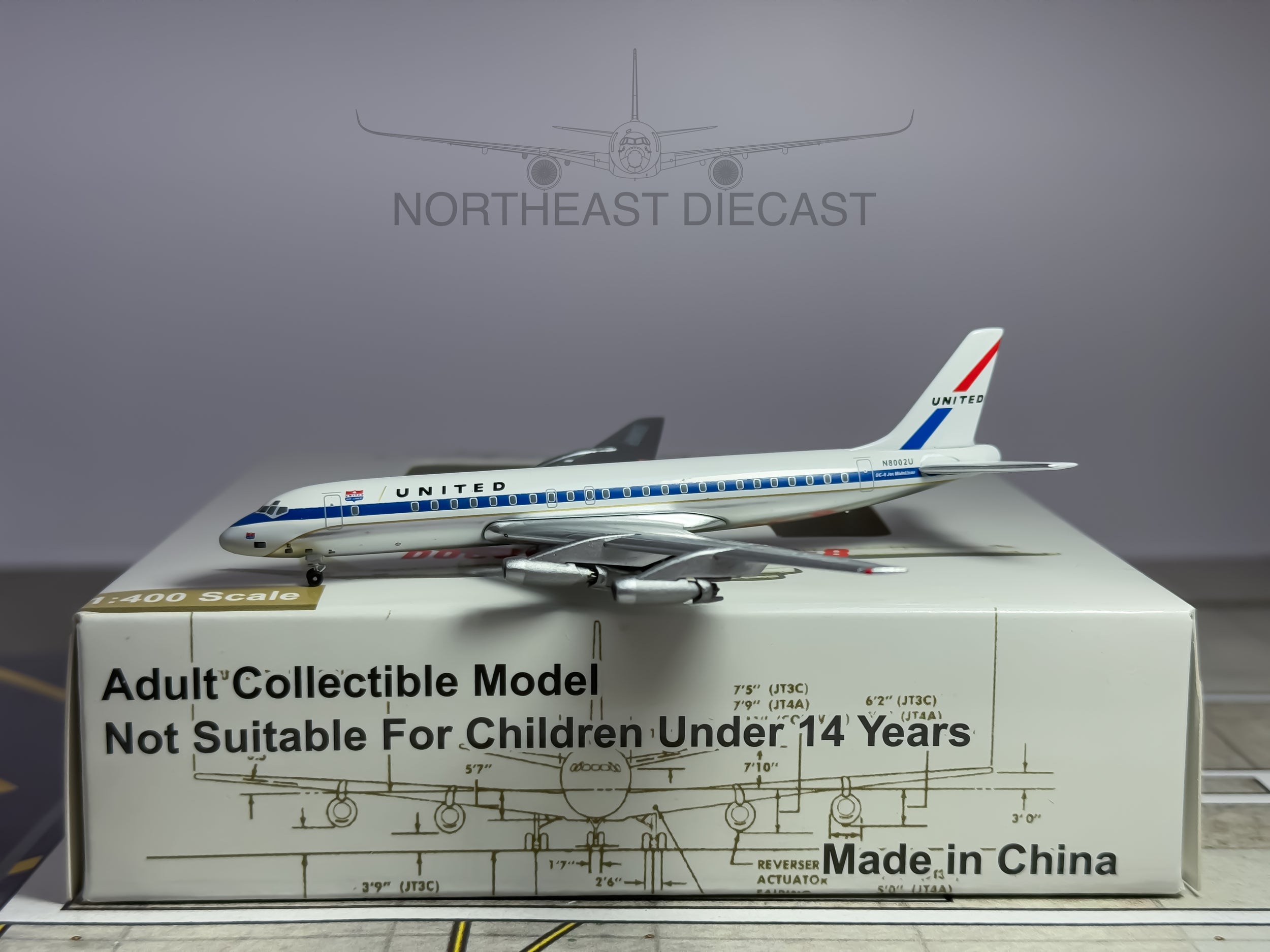 United Airlines Douglas DC-8-20 1:400 Aeroclassics N8002U (ACN8002U)