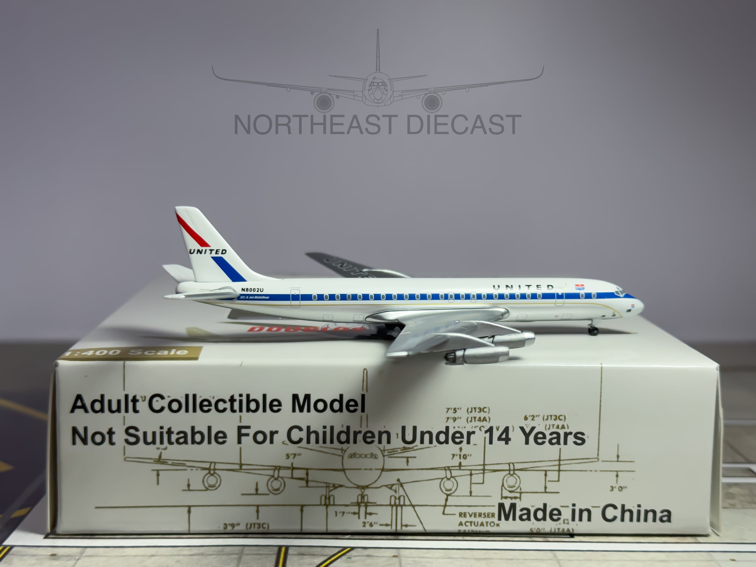 United Airlines Douglas DC-8-20 1:400 Aeroclassics N8002U (ACN8002U)