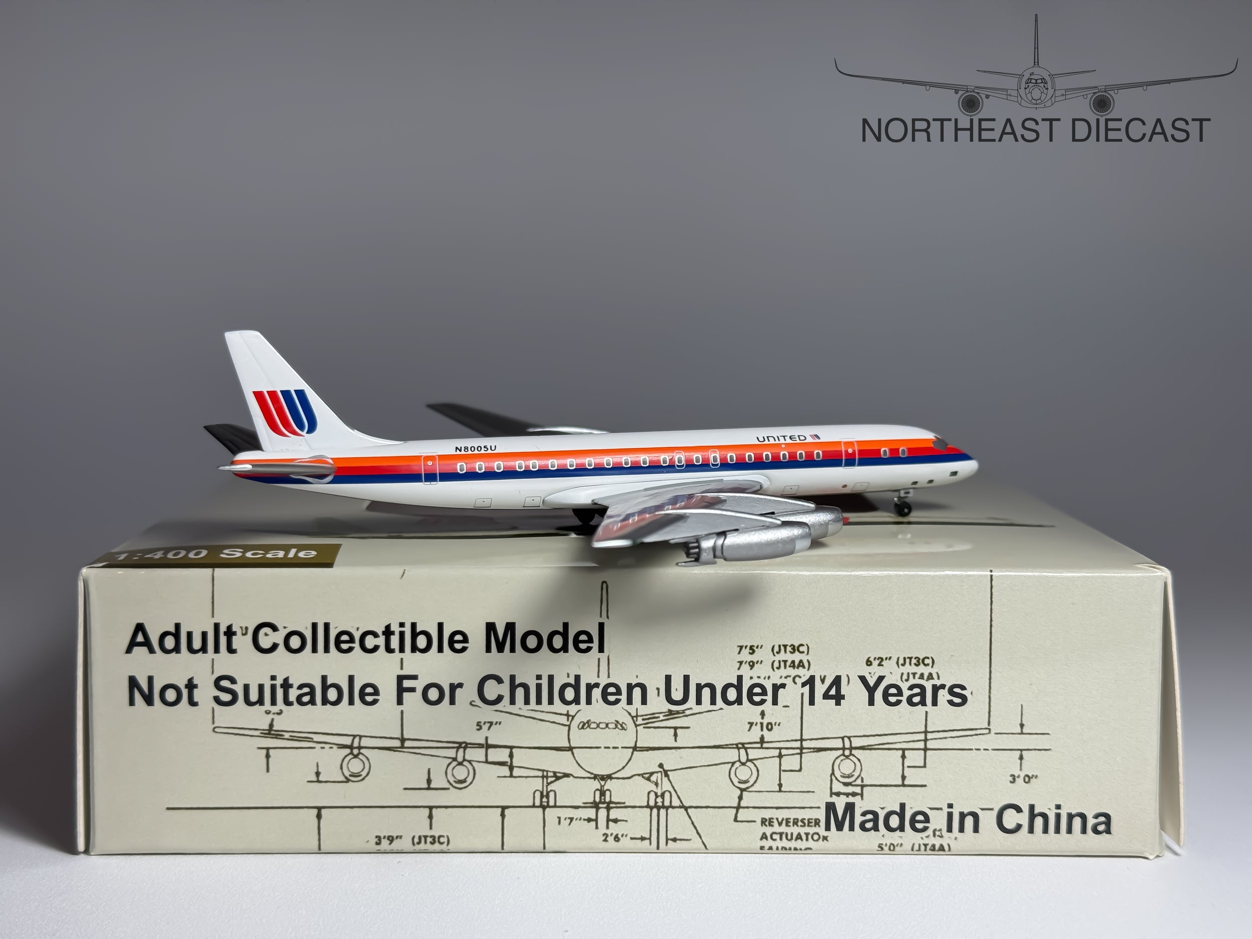 United Airlines Douglas DC-8-20 1:400 Aeroclassics N8005U (ACN8005U)