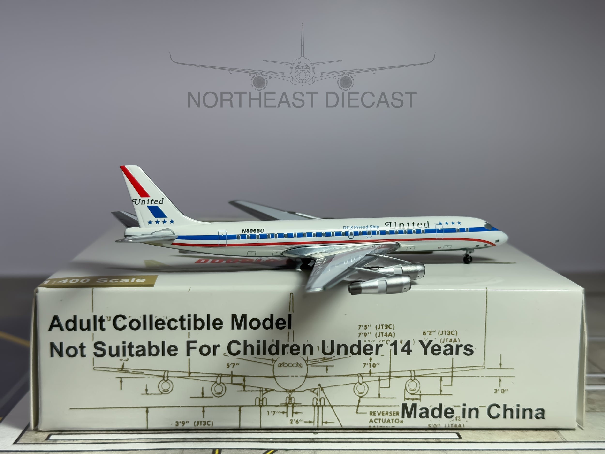 United Airlines Douglas DC-8-50 1:400 Aeroclassics N8065U (ACN8065U)
