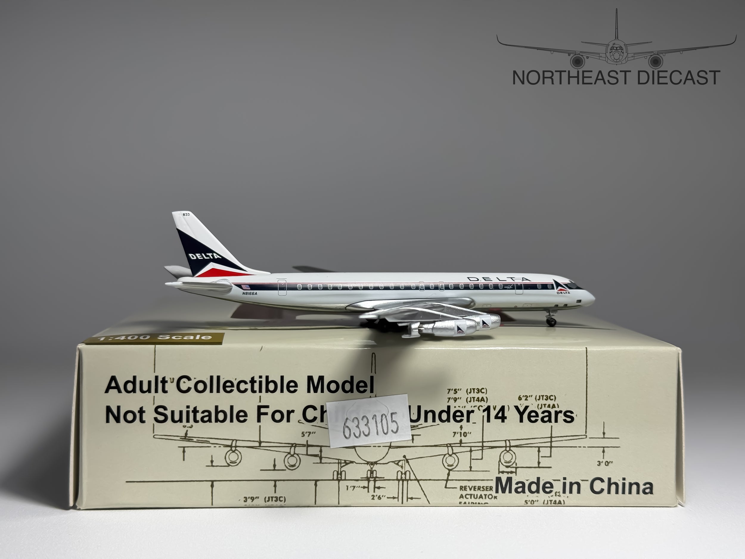 Delta Air Lines Douglas DC-8-30 1:400 Aeroclassics N8166A (ACN8166A)