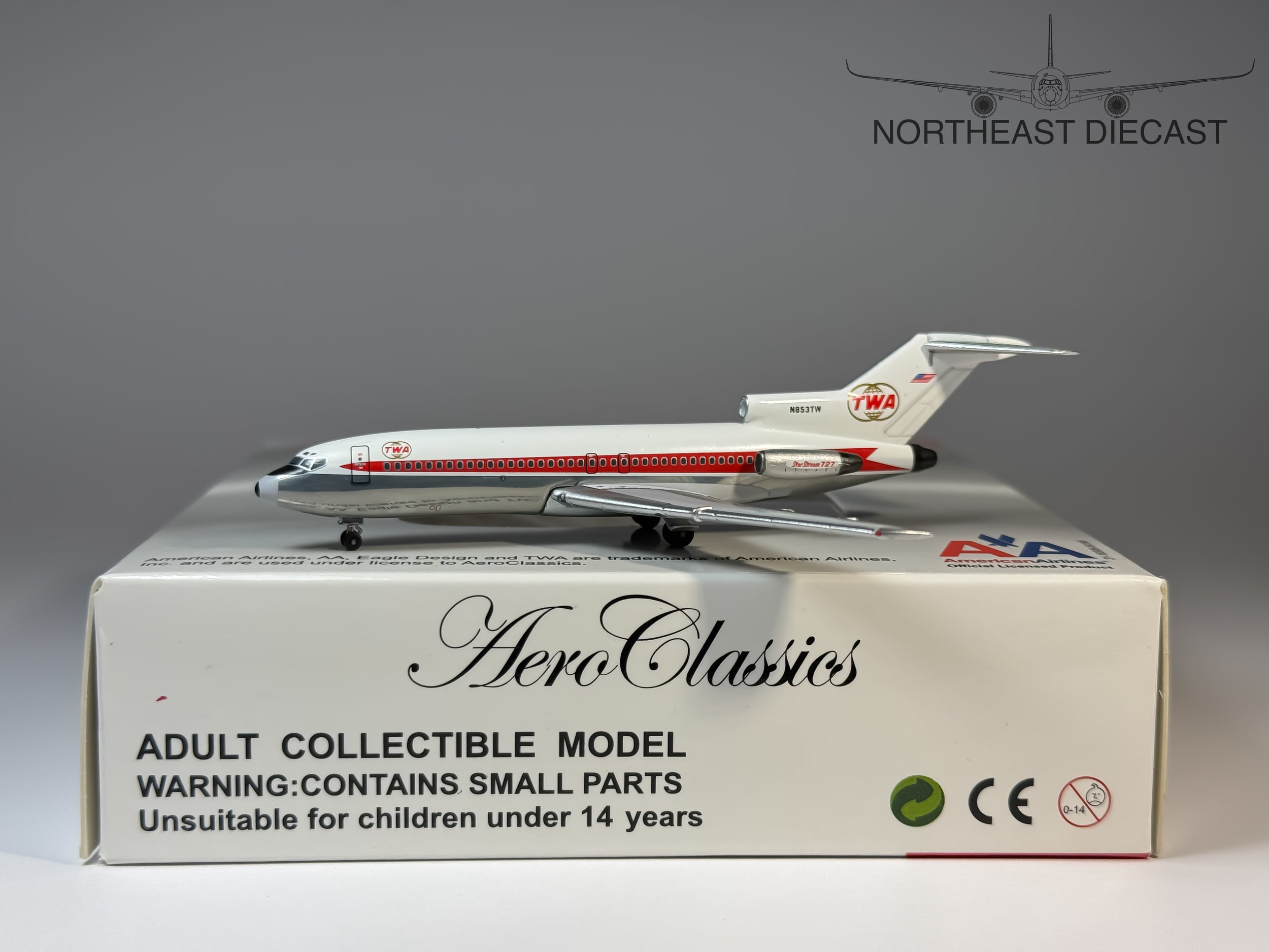 TWA Trans World Airlines Boeing 727-100 1:400 Aeroclassics N853TW (ACN853TW)