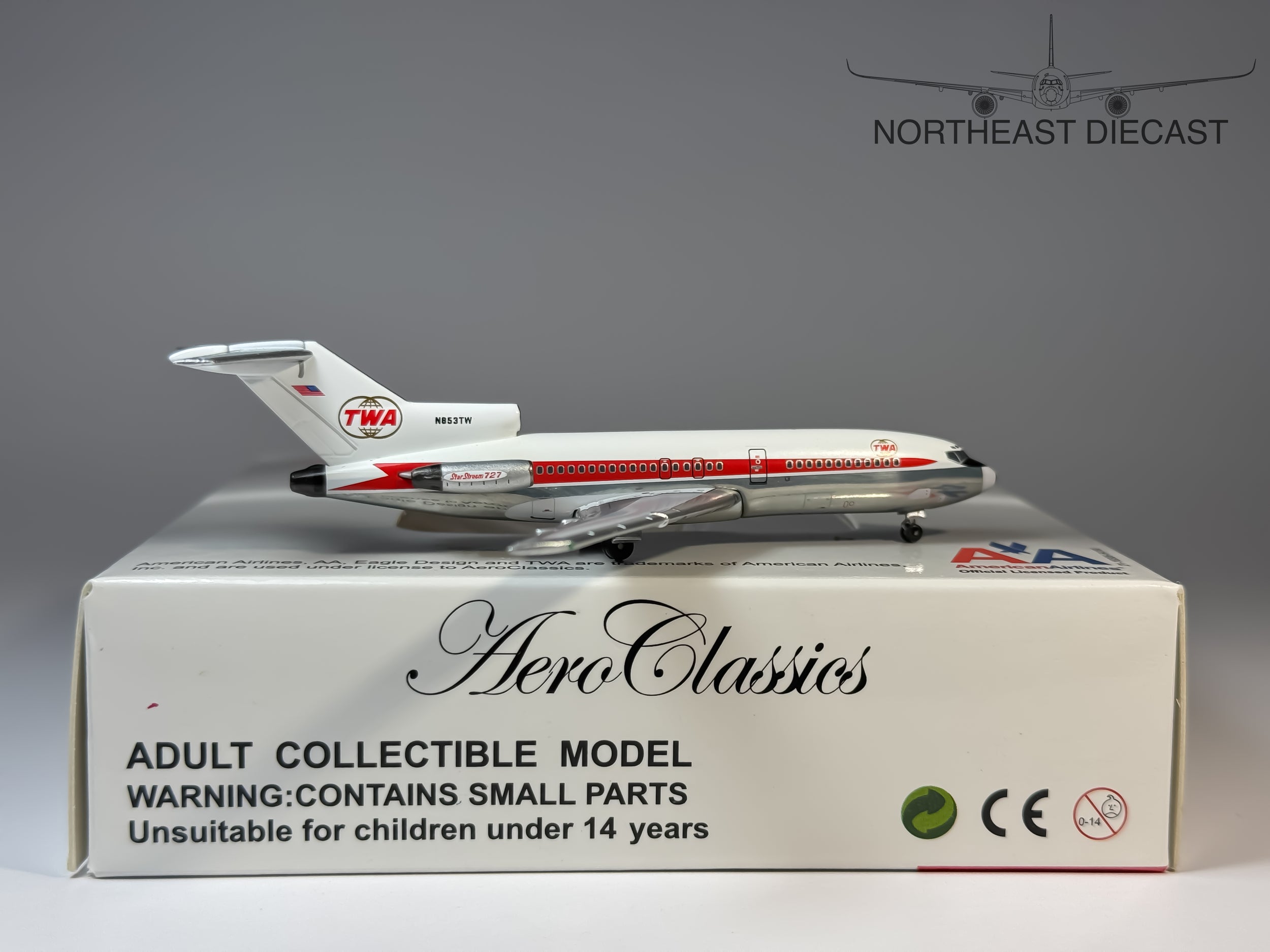 TWA Trans World Airlines Boeing 727-100 1:400 Aeroclassics N853TW (ACN853TW)