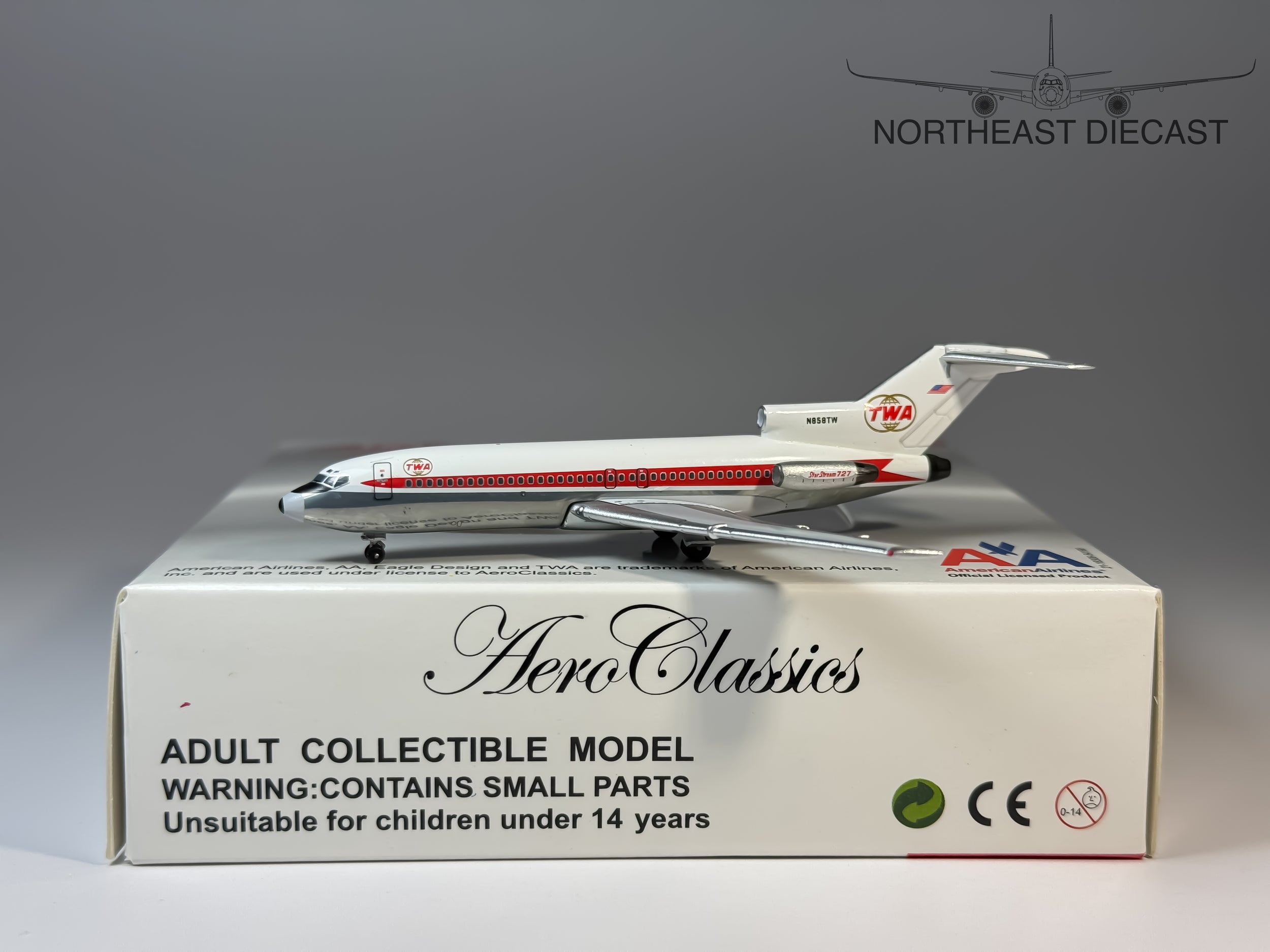 TWA Trans World Airlines Boeing 727-100 1:400 Aeroclassics N858TW (ACN858TW)