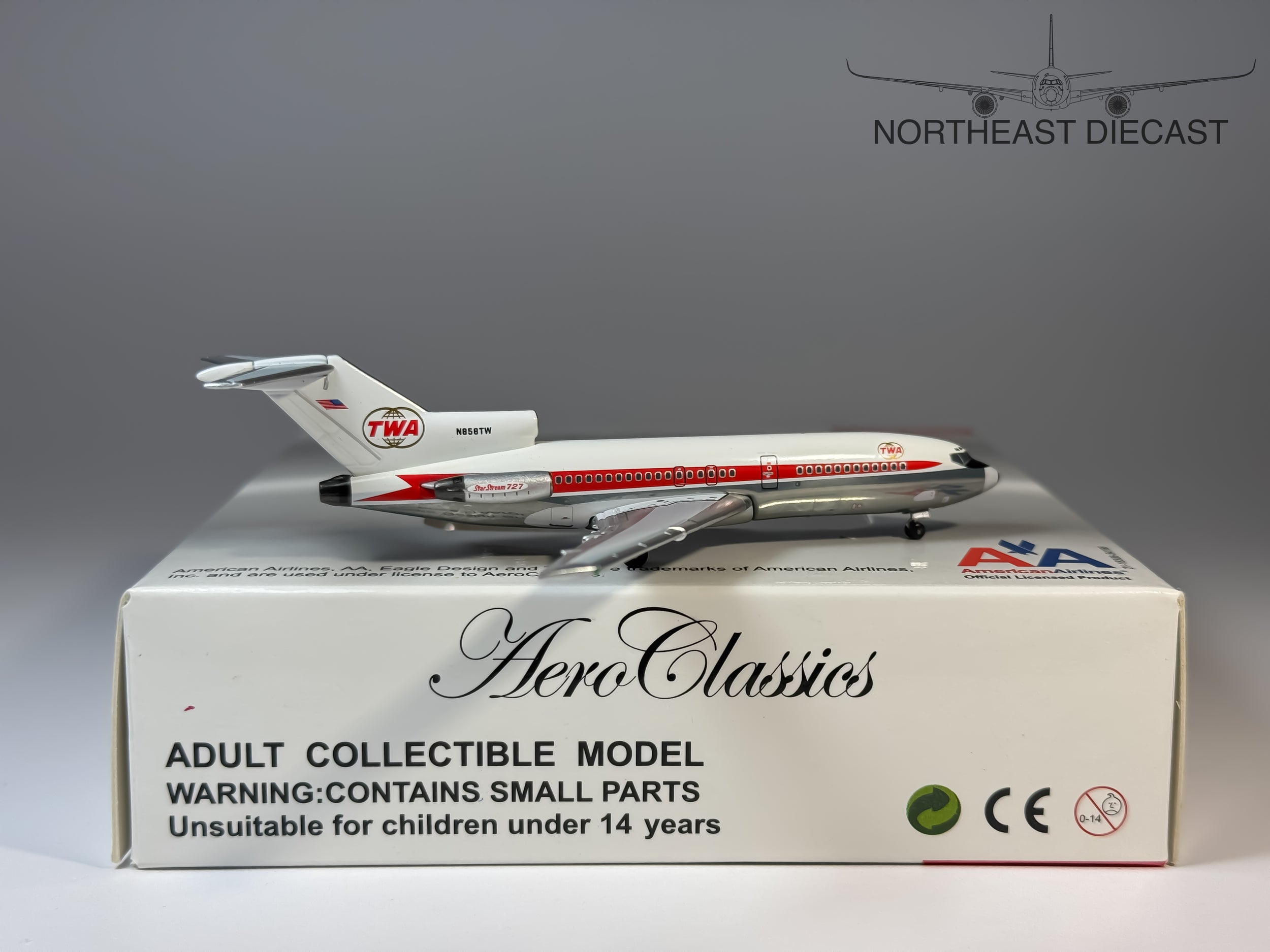 TWA Trans World Airlines Boeing 727-100 1:400 Aeroclassics N858TW (ACN858TW)