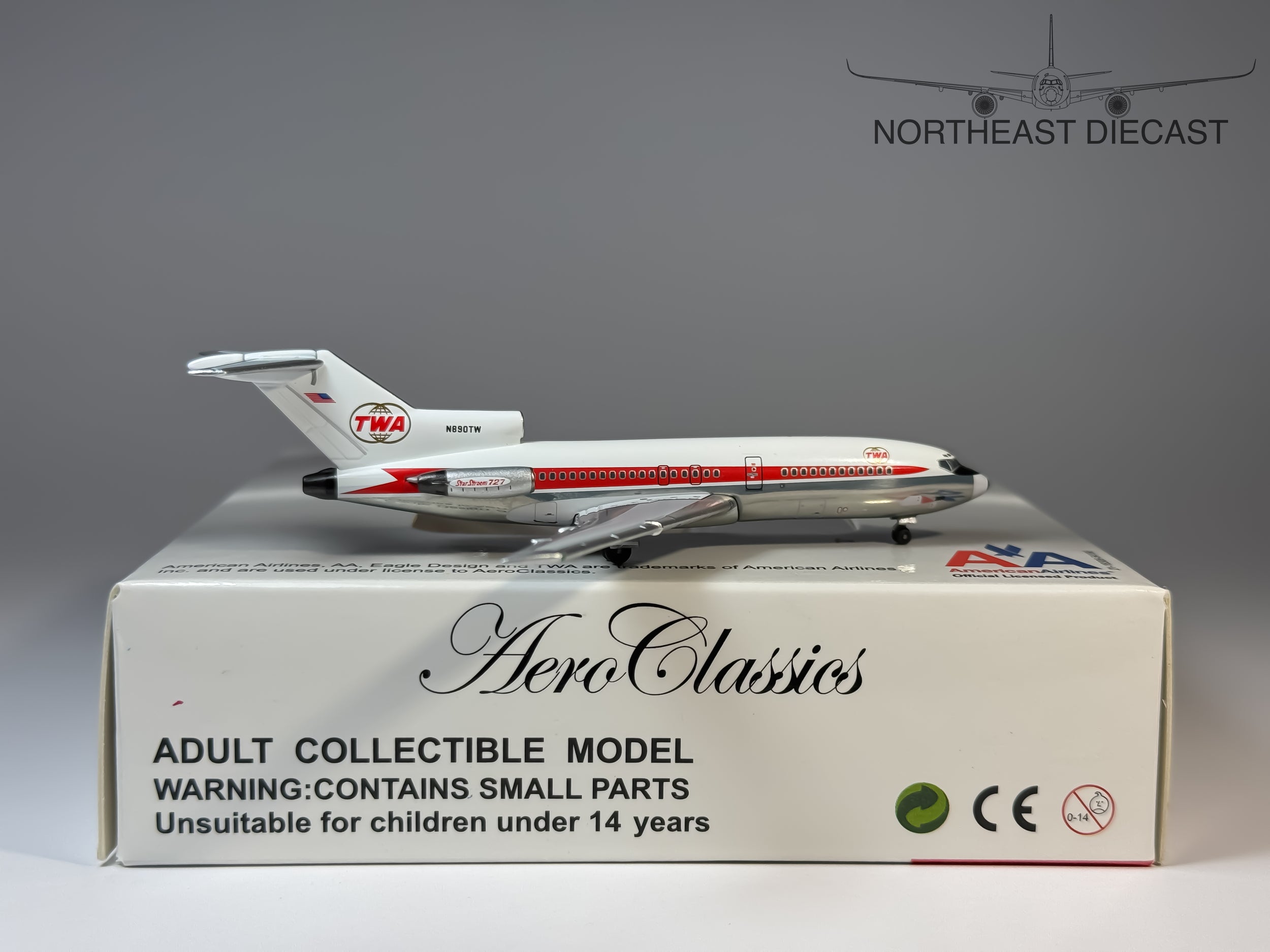 TWA Trans World Airlines Boeing 727-100 1:400 Aeroclassics N890TW (ACN890TW)