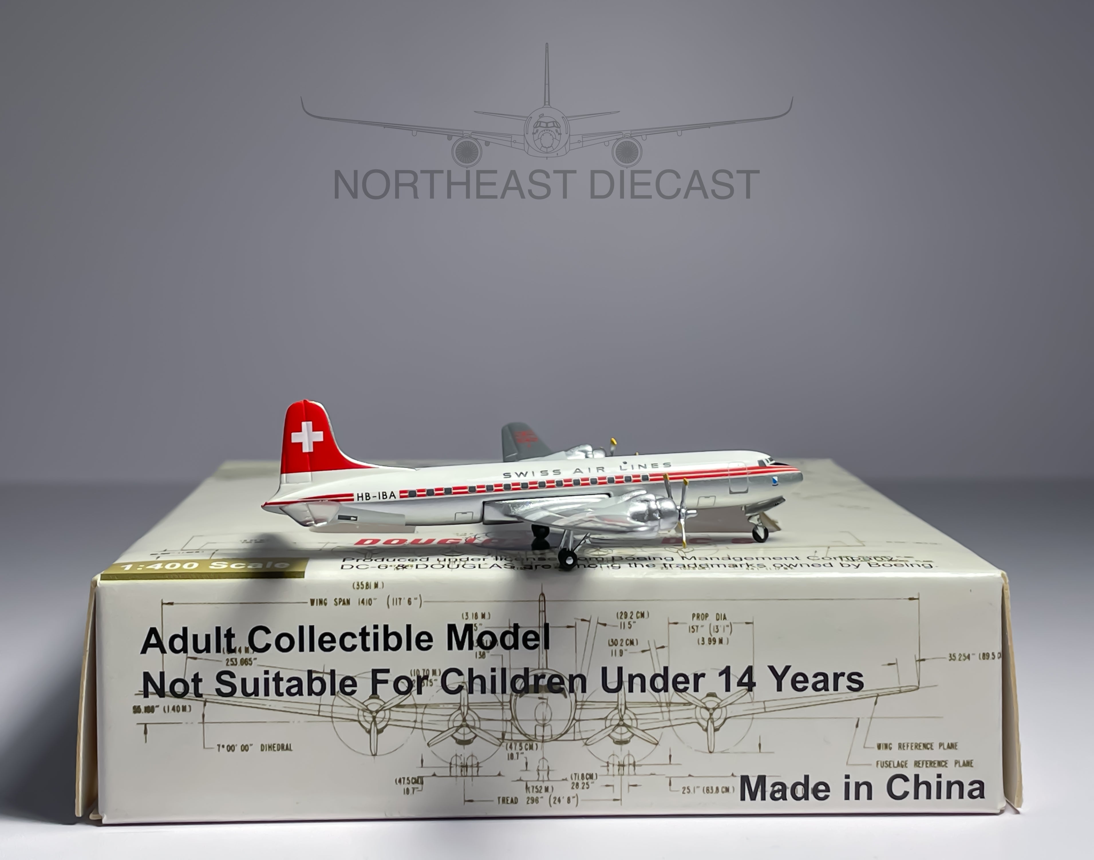 Swissair Douglas DC-6 1:400 Aeroclassics HB-IBA (ACSWR076A)