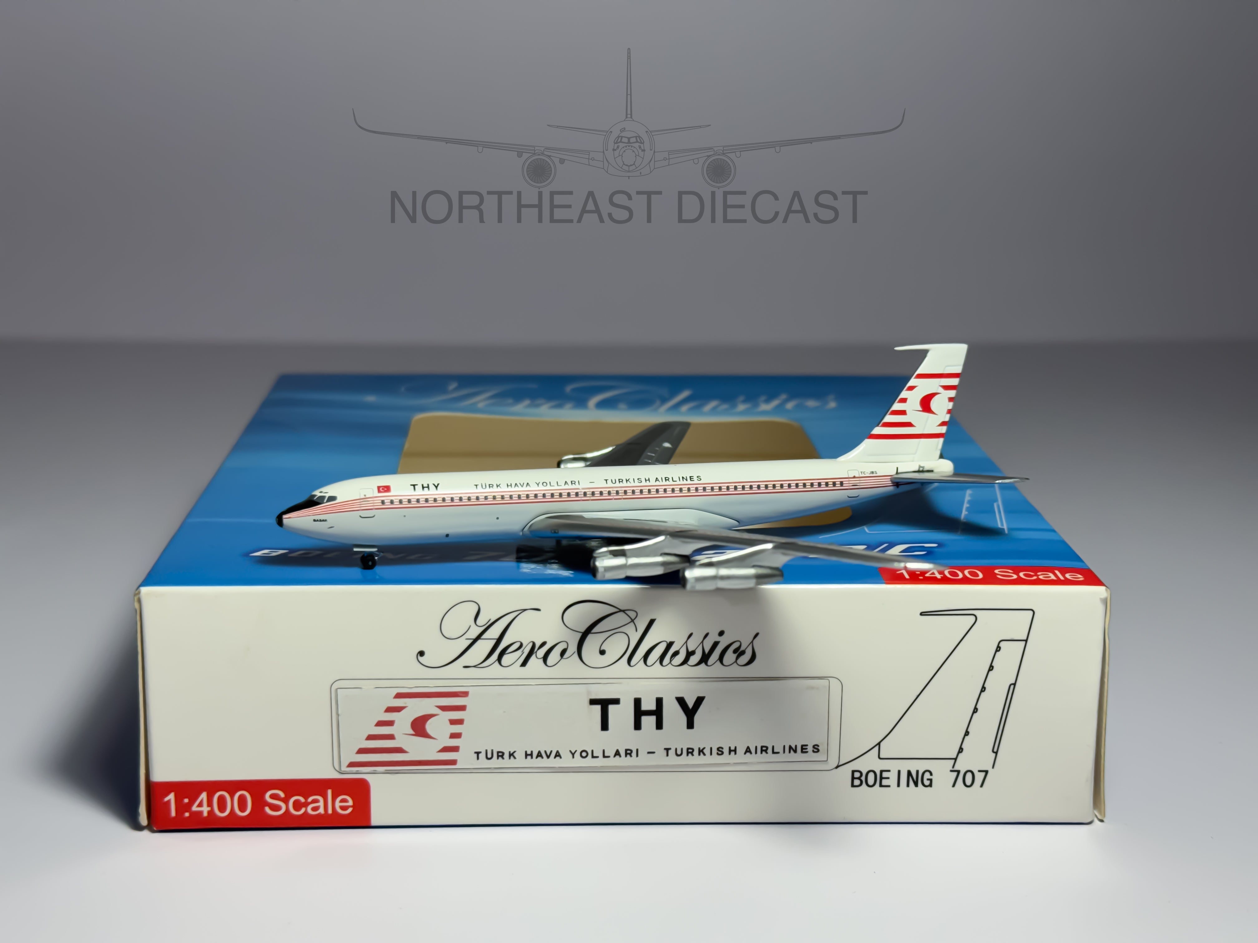 Turkish Airlines Boeing 707-300 1:400 Aeroclassics TC-JBS (ACTCJBS)