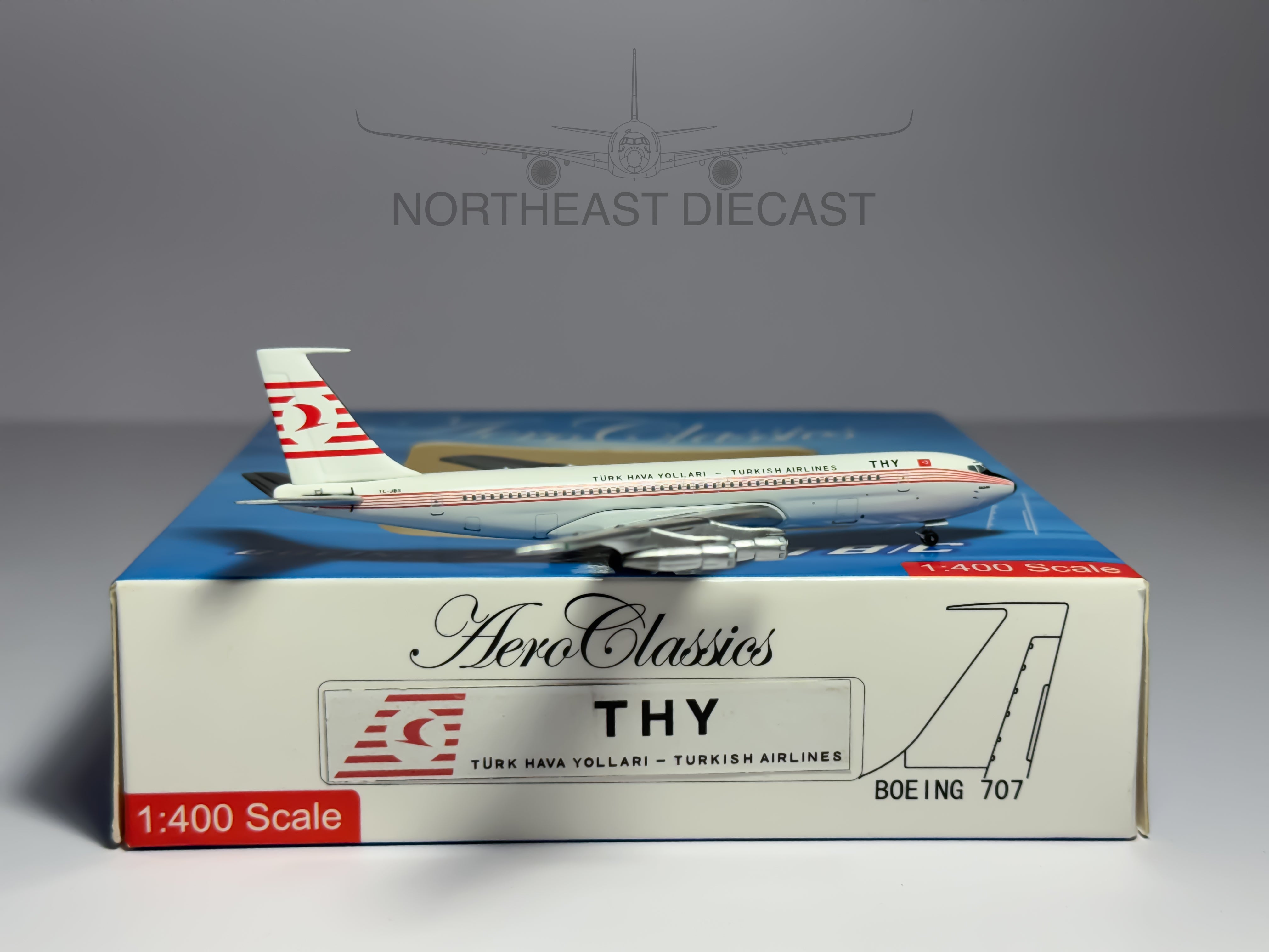 Turkish Airlines Boeing 707-300 1:400 Aeroclassics TC-JBS (ACTCJBS)