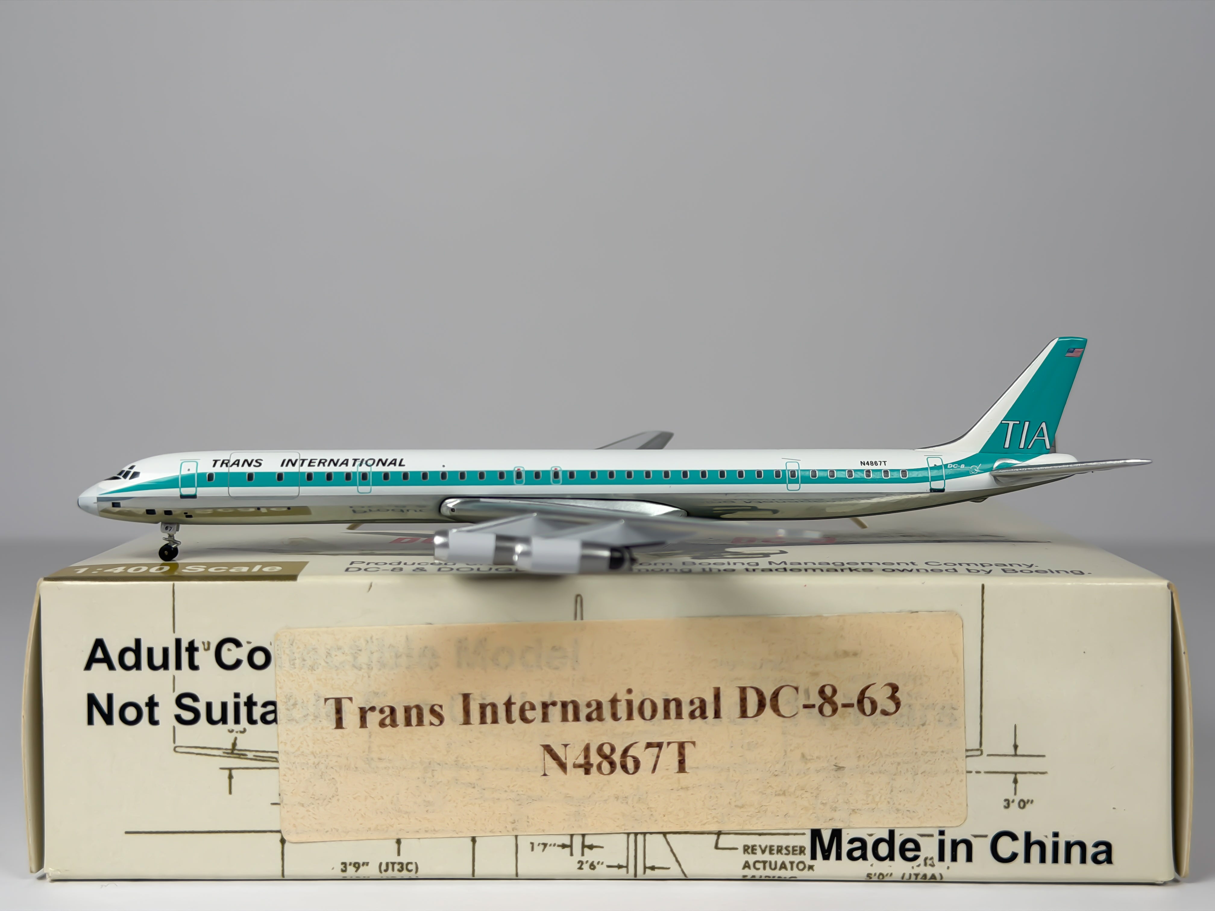Trans International Airlines Douglas DC-8-63F 1:400 Aeroclassics N4867T (ACTIA0208)