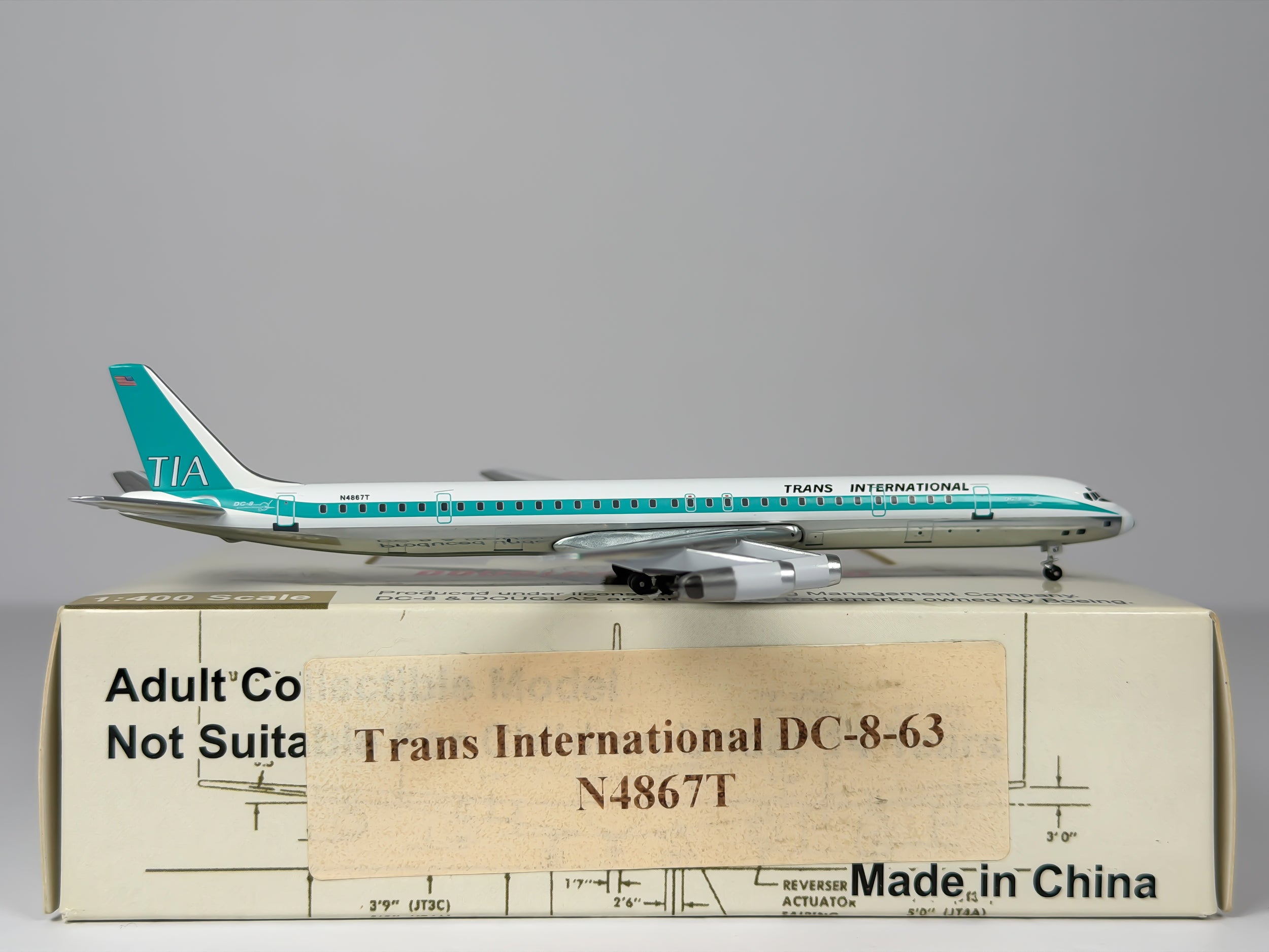 Trans International Airlines Douglas DC-8-63F 1:400 Aeroclassics N4867T (ACTIA0208)