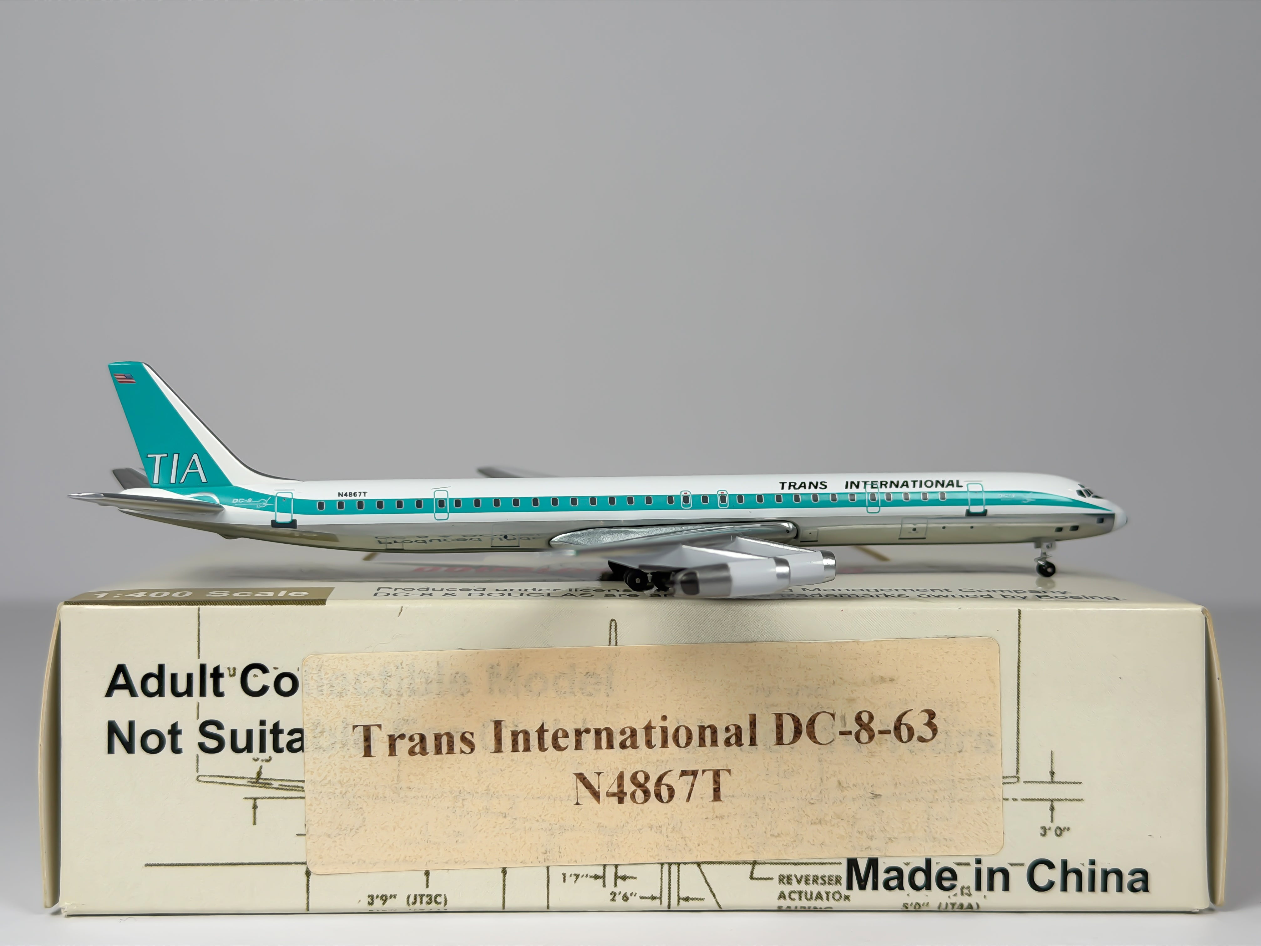 Trans International Airlines Douglas DC-8-63F 1:400 Aeroclassics N4867T (ACTIA0208)