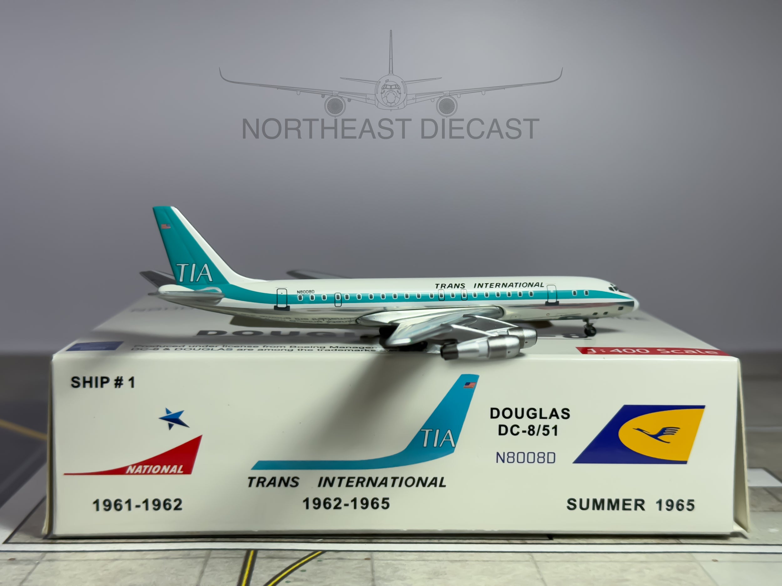 Trans International Airlines Douglas DC-8-50 1:400 Aeroclassics N8008D (ACTIA0908)