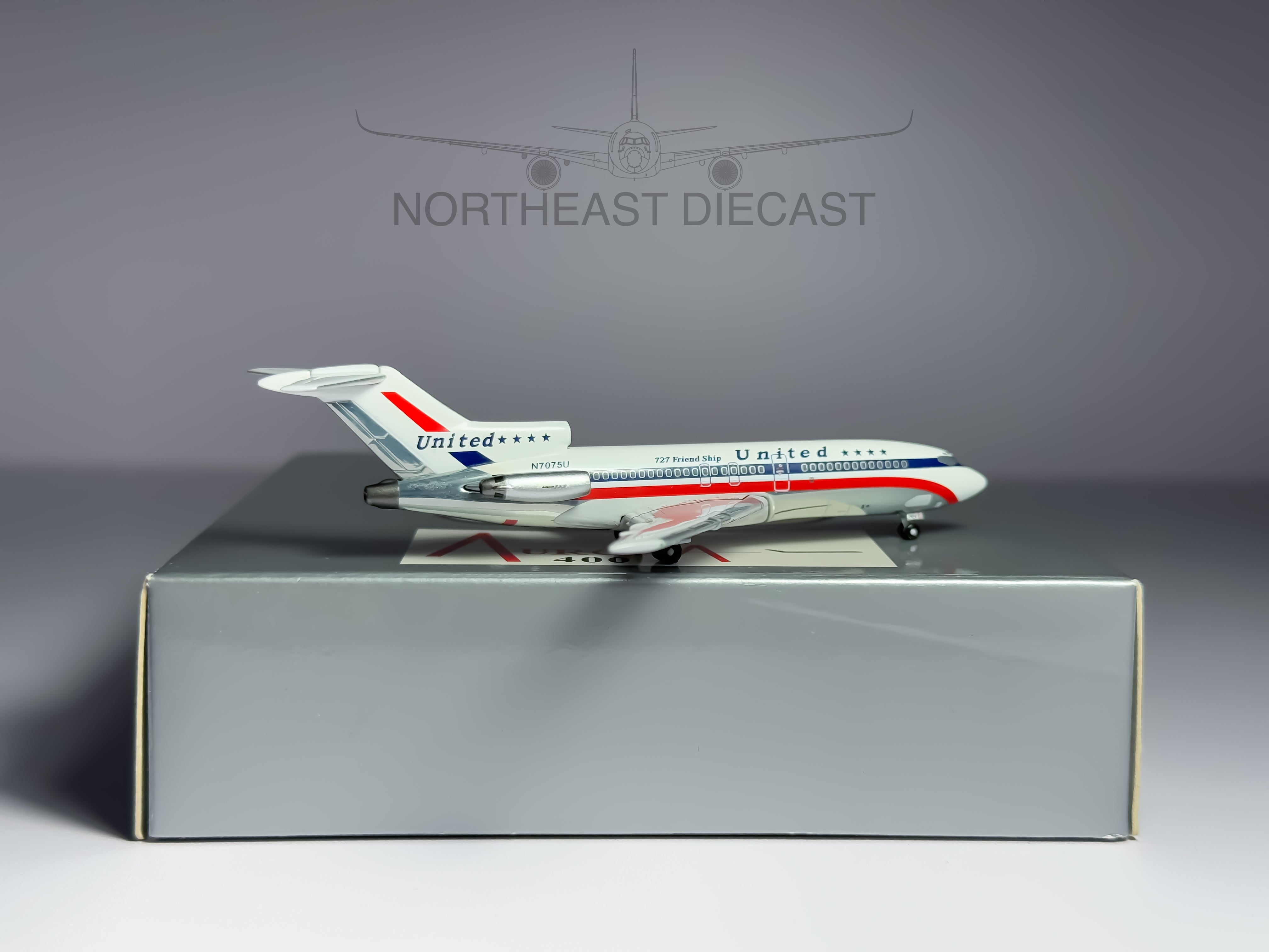 United Airlines Boeing 727-100 1:400 Aeroclassics N7075U (AM009)