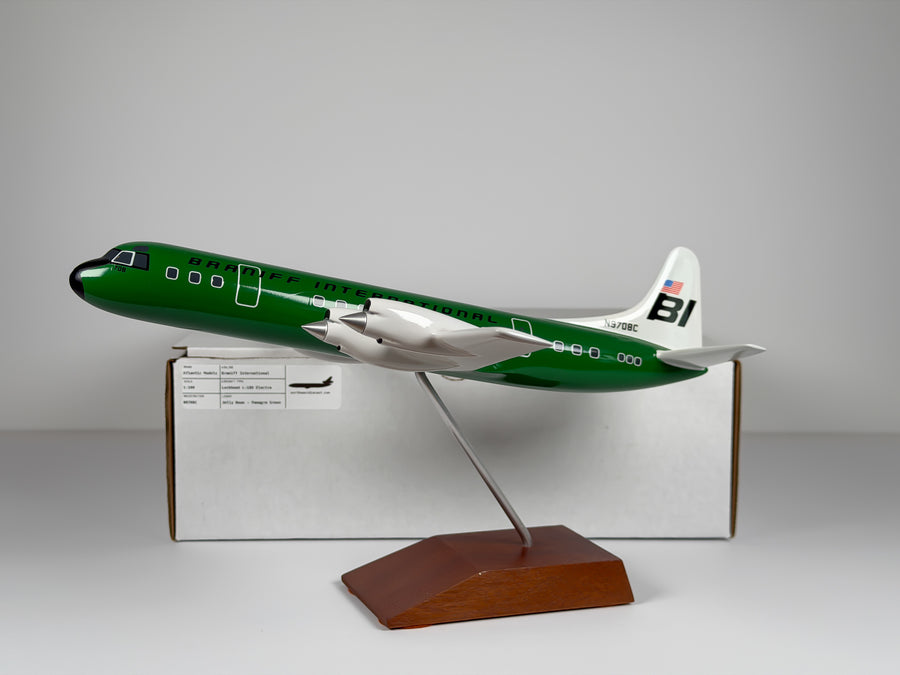 1:100 Braniff International Lockheed L-188 Electra (N9708C) - Jelly Bean - Panagra Green | Vogelaar Model